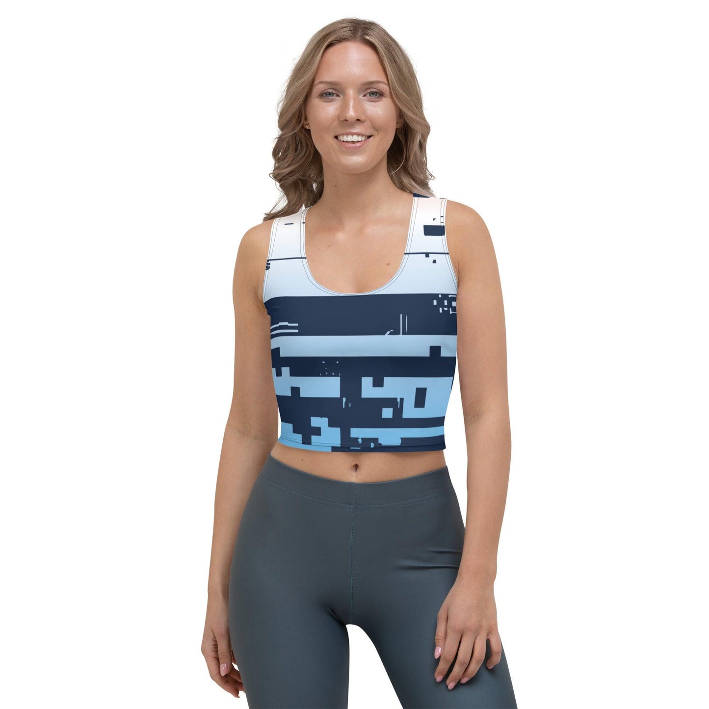 Noise Blue Dark Women's Organic Crop Top - Mo'Bays Backyard