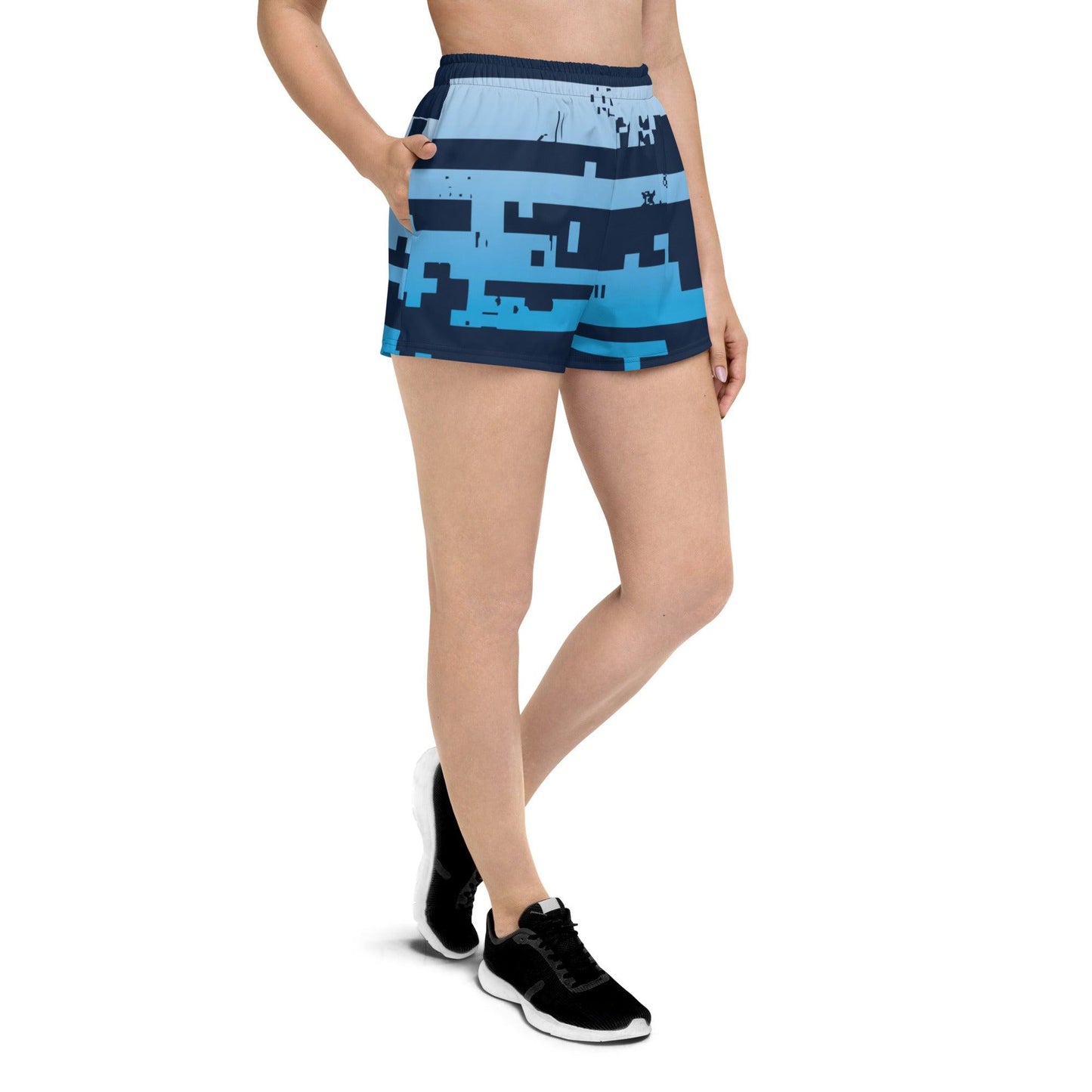 Noise Blue Dark Women’s Recycled Athletic Shorts - Mo'Bays Backyard