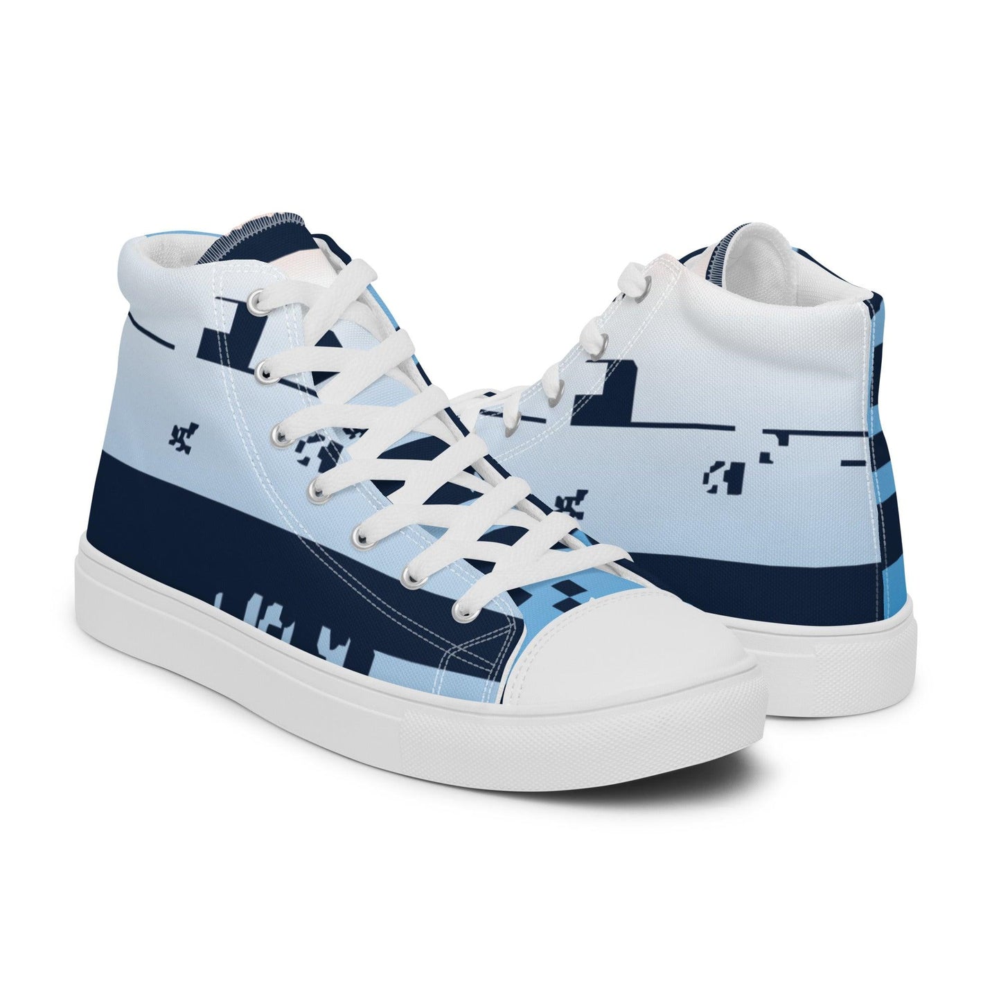 Noise Blue Light Women’s High top Canvas Shoes - Mo'Bays Backyard