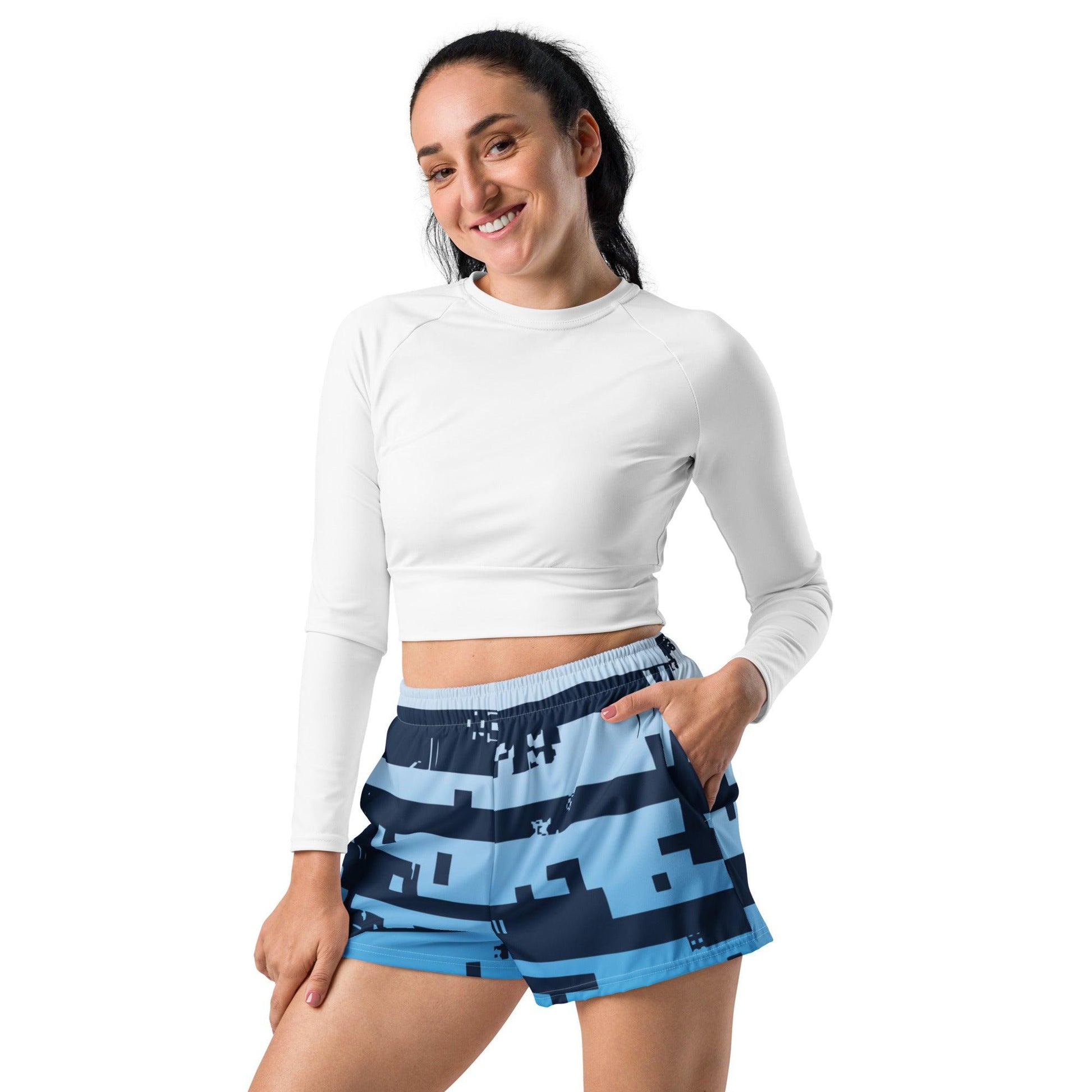 Noise Blue Light Women’s Recycled Athletic Shorts - Mo'Bays Backyard