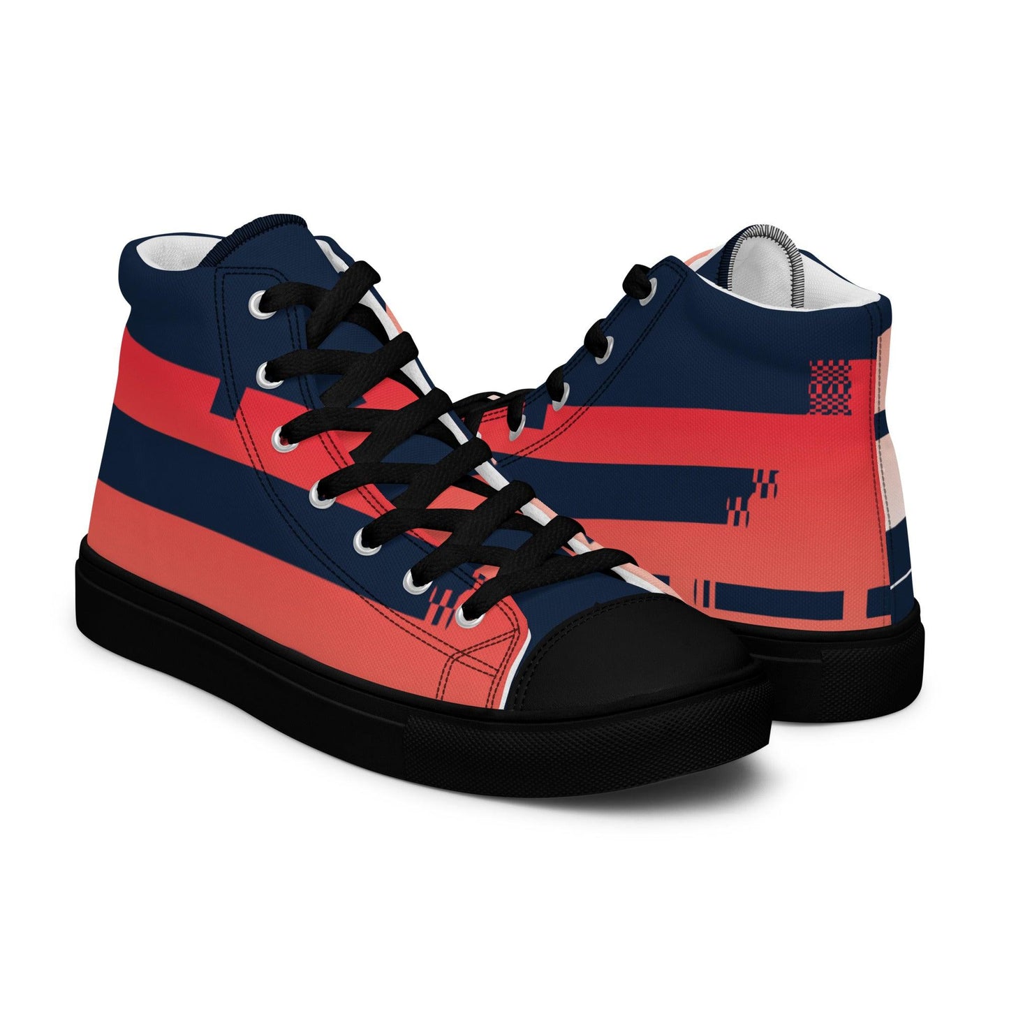 Noise Red Dark Women’s High top Canvas Shoes - Mo'Bays Backyard