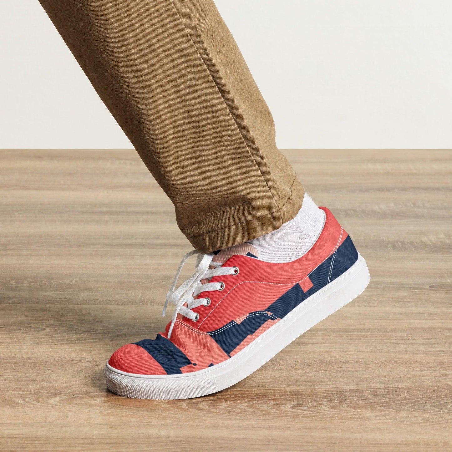 Noise Red Light Men’s Low Top Canvas Shoes - Mo'Bays Backyard