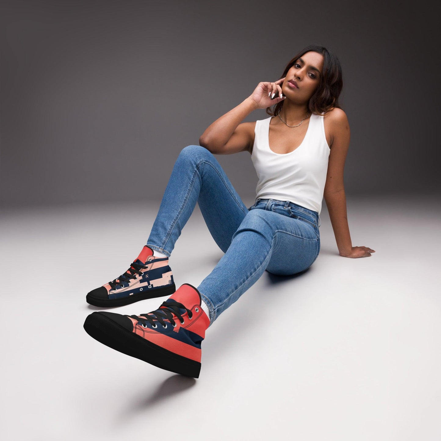 Noise Red Light Women’s High top Canvas Shoes - Mo'Bays Backyard