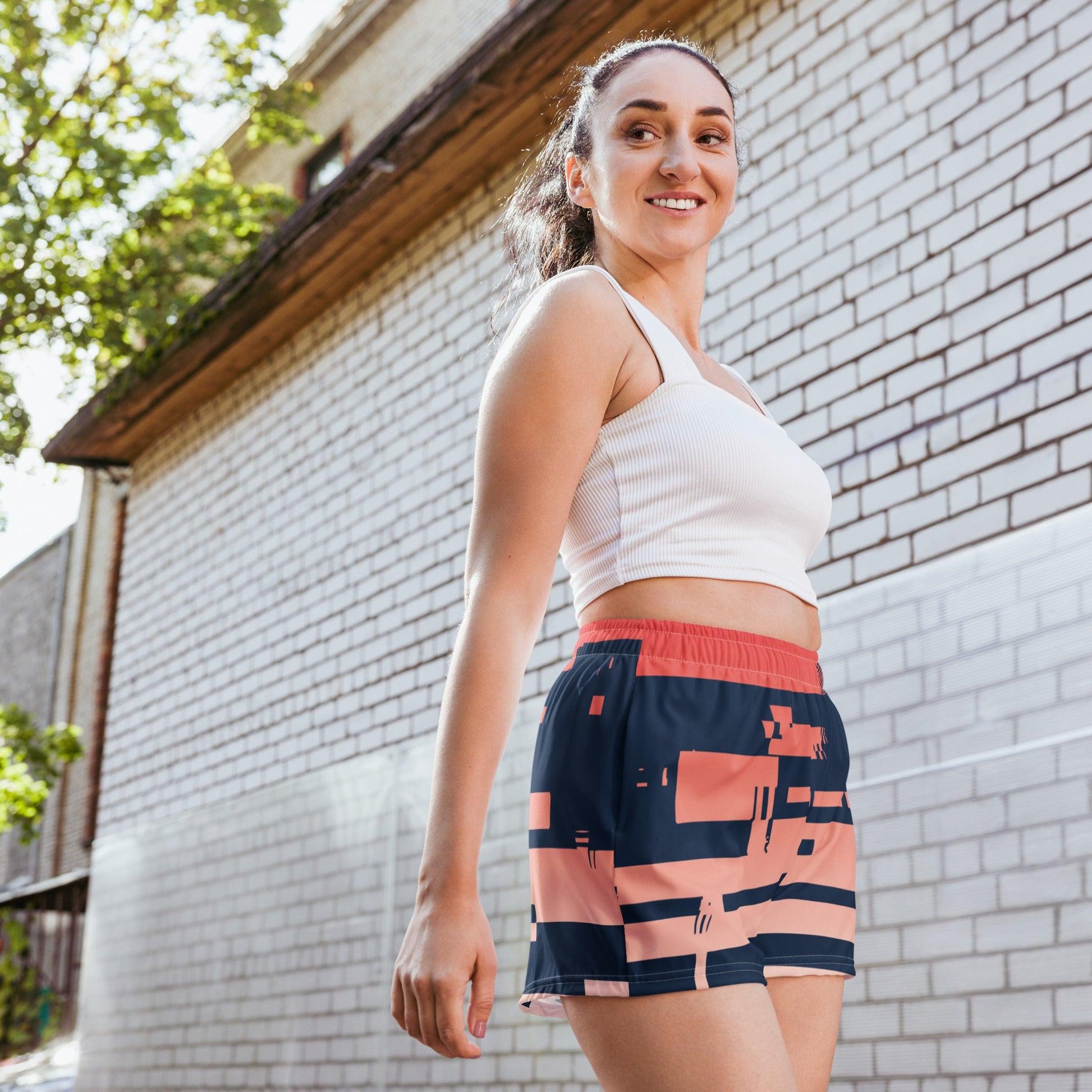 Noise Red Light Women’s Recycled Athletic Shorts - Mo'Bays Backyard