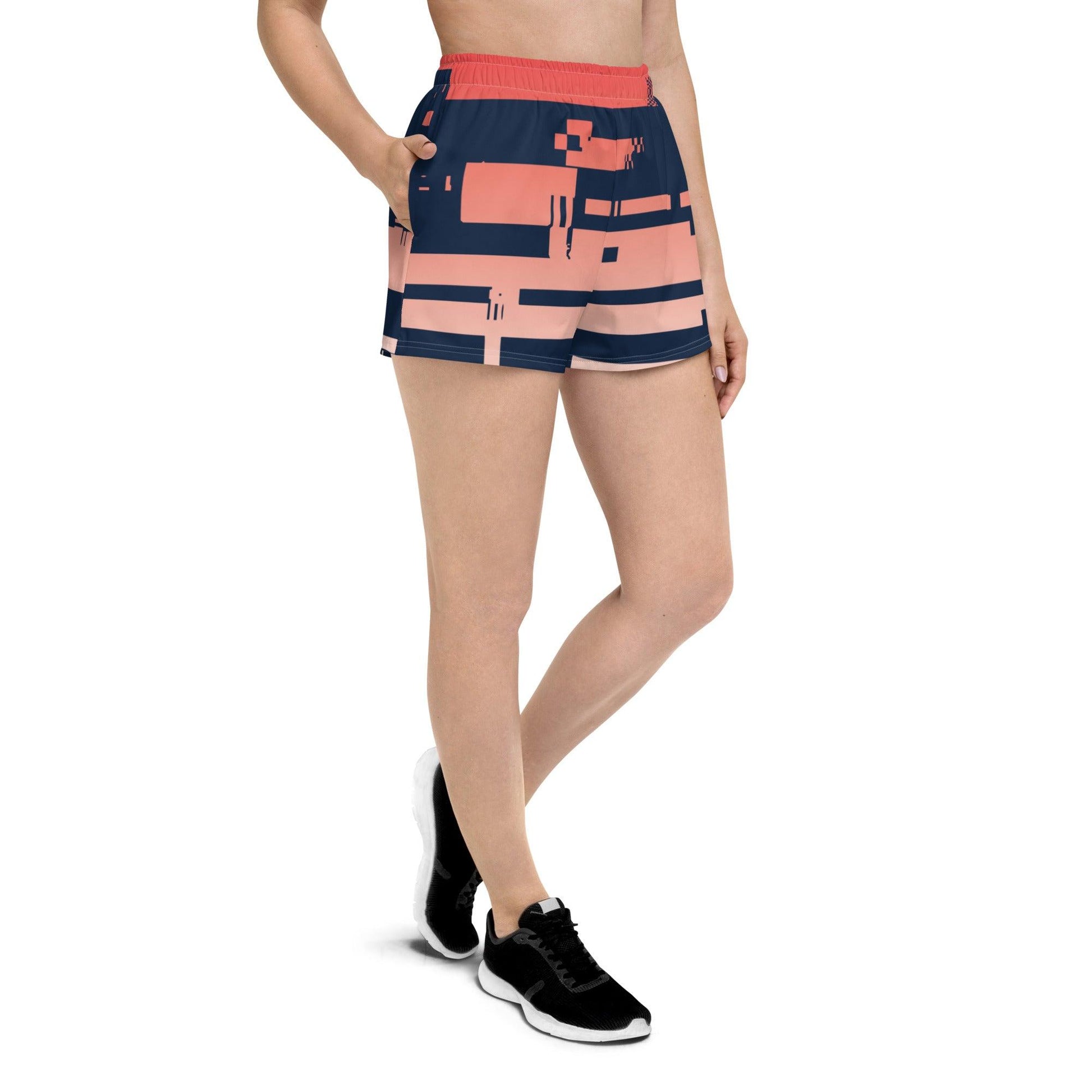 Noise Red Light Women’s Recycled Athletic Shorts - Mo'Bays Backyard