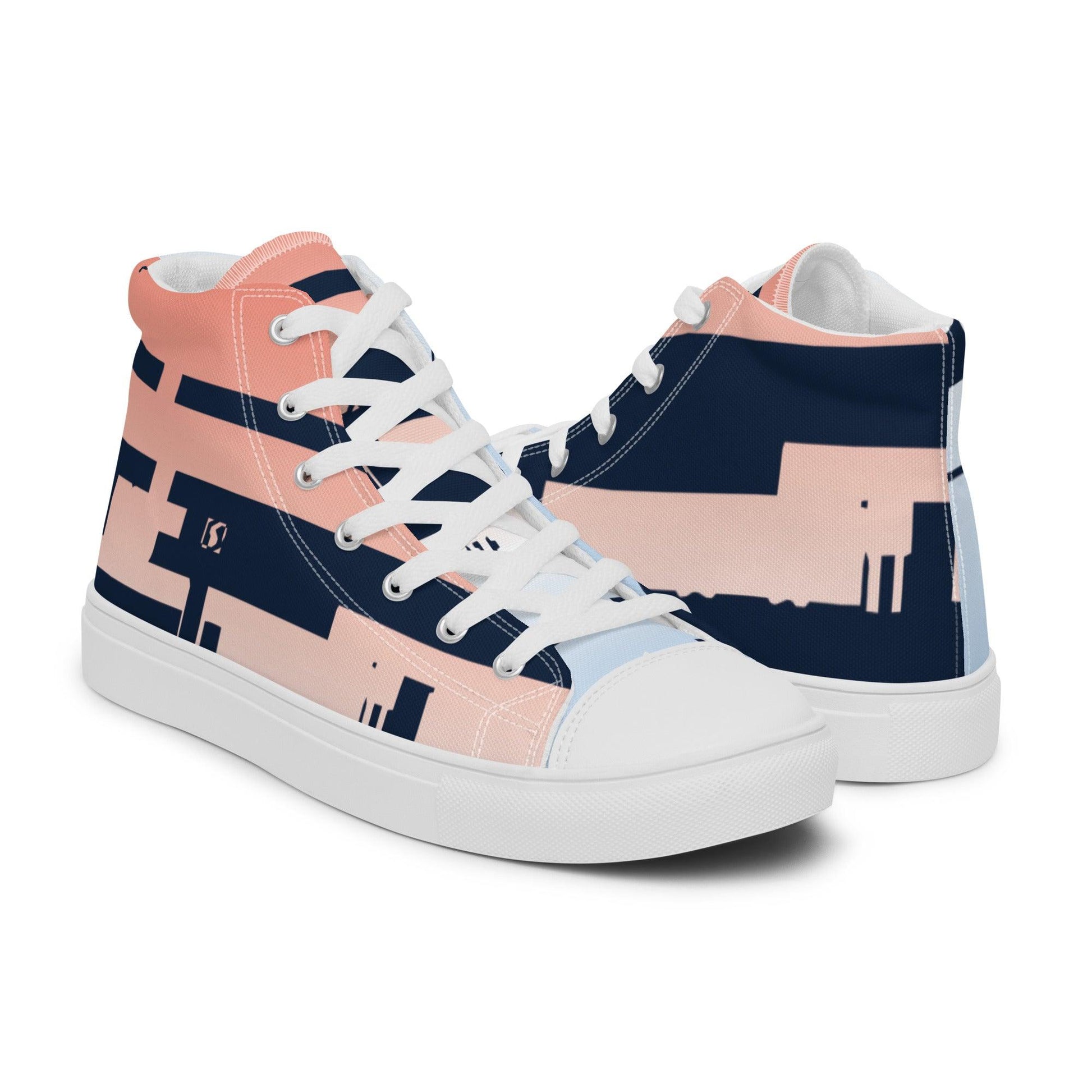 Noise White Light Women’s High top Canvas Shoes - Mo'Bays Backyard