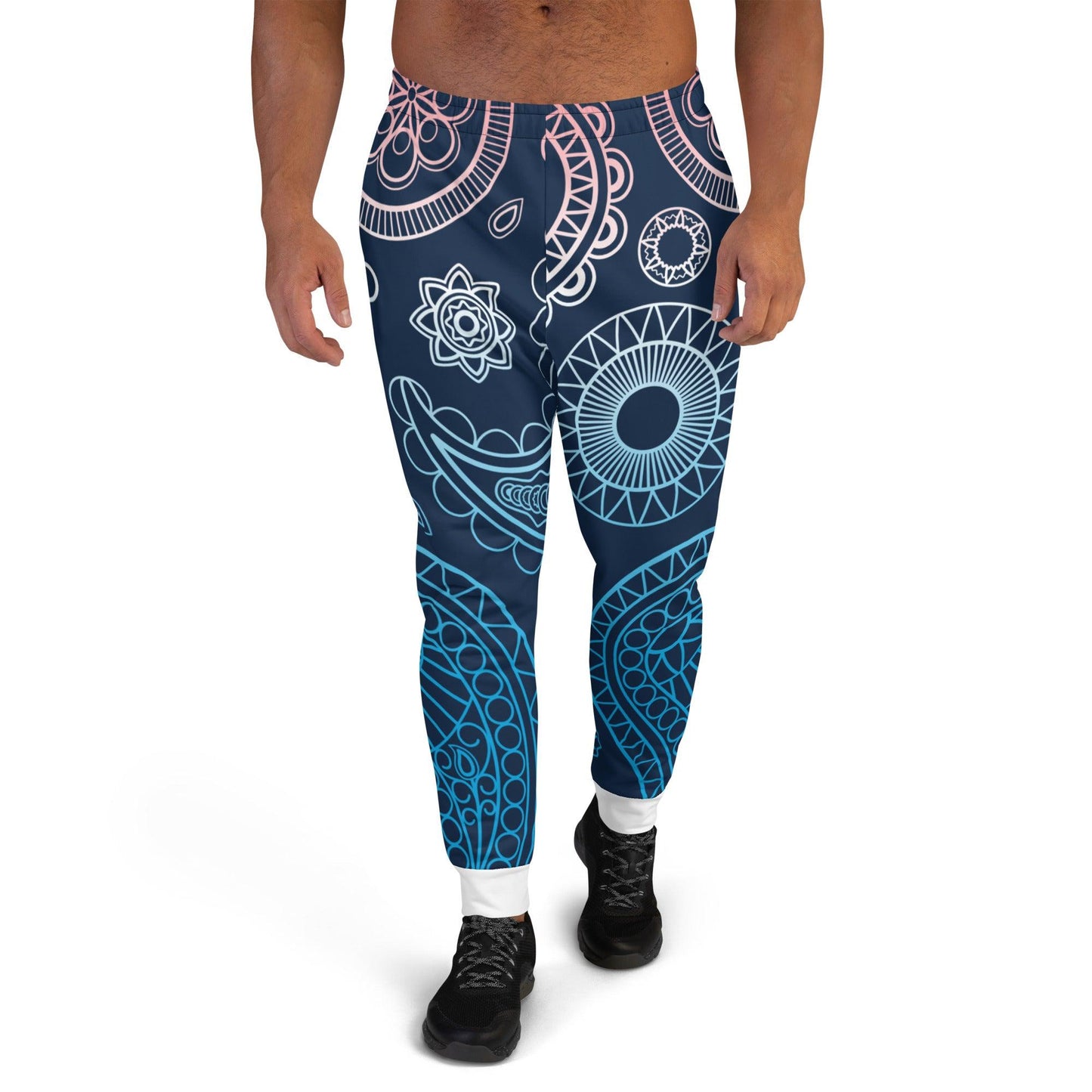 Paisley Blue Dark Men's Joggers - Mo'Bays Backyard