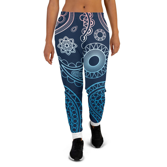 Paisley Blue Dark Women's Joggers - Mo'Bays Backyard