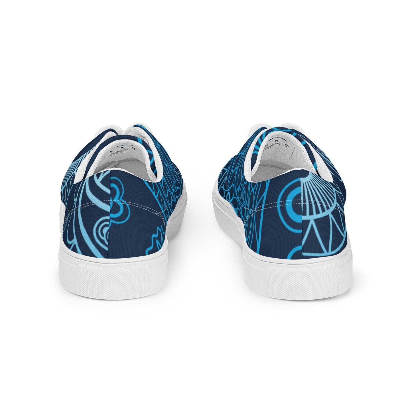 Paisley Blue Dark Women’s Low Top Canvas Shoes - Mo'Bays Backyard