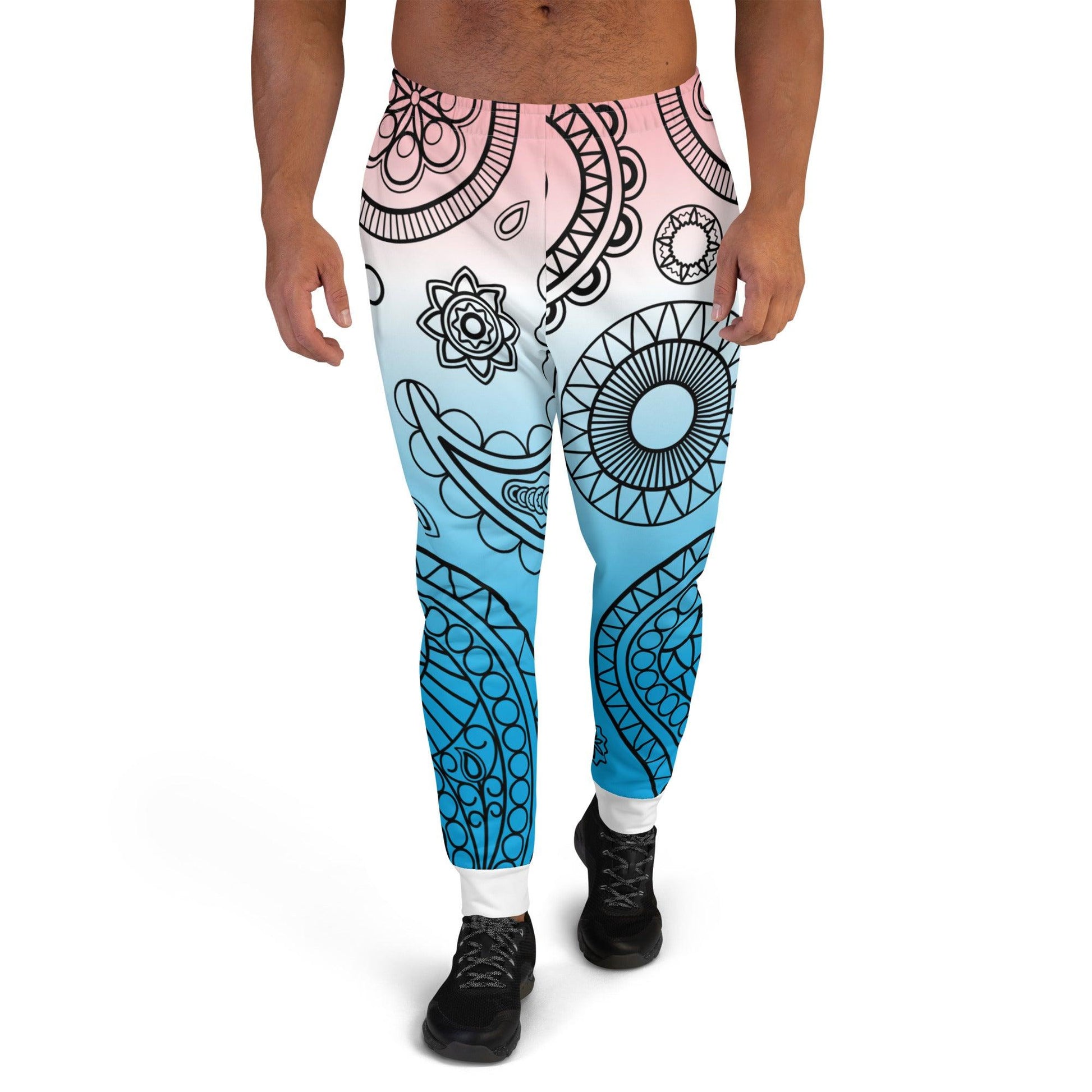 Paisley Blue Light Men's Joggers - Mo'Bays Backyard