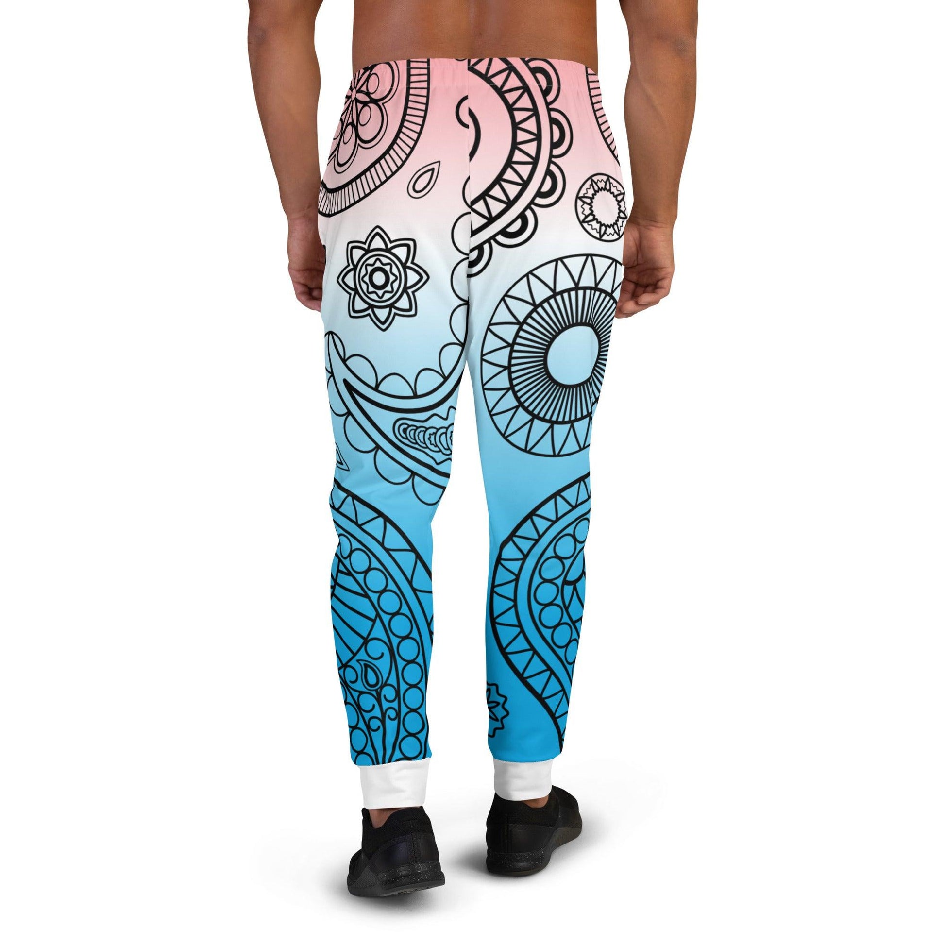 Paisley Blue Light Men's Joggers - Mo'Bays Backyard