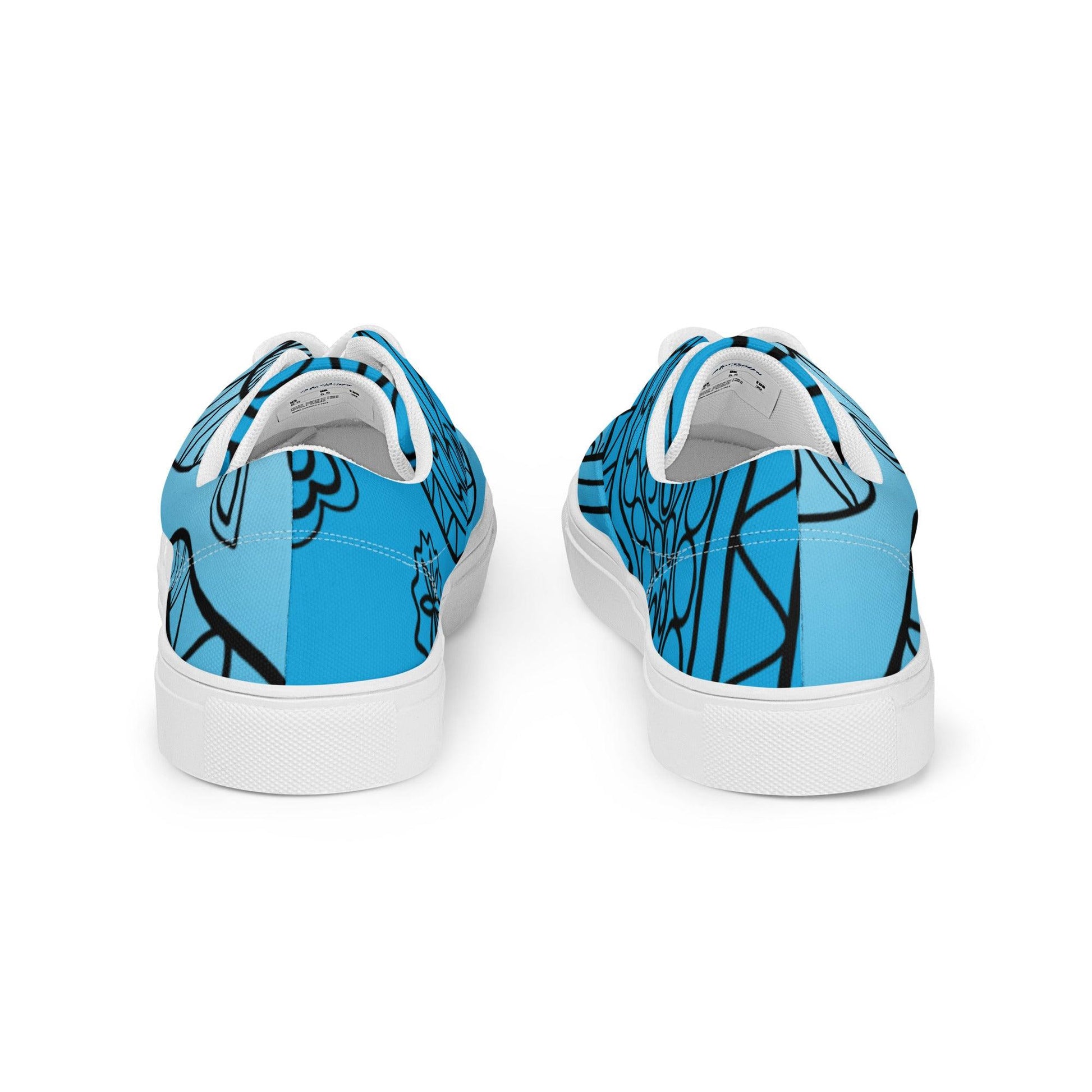 Paisley Blue Light Men’s Low Top Canvas Shoes - Mo'Bays Backyard