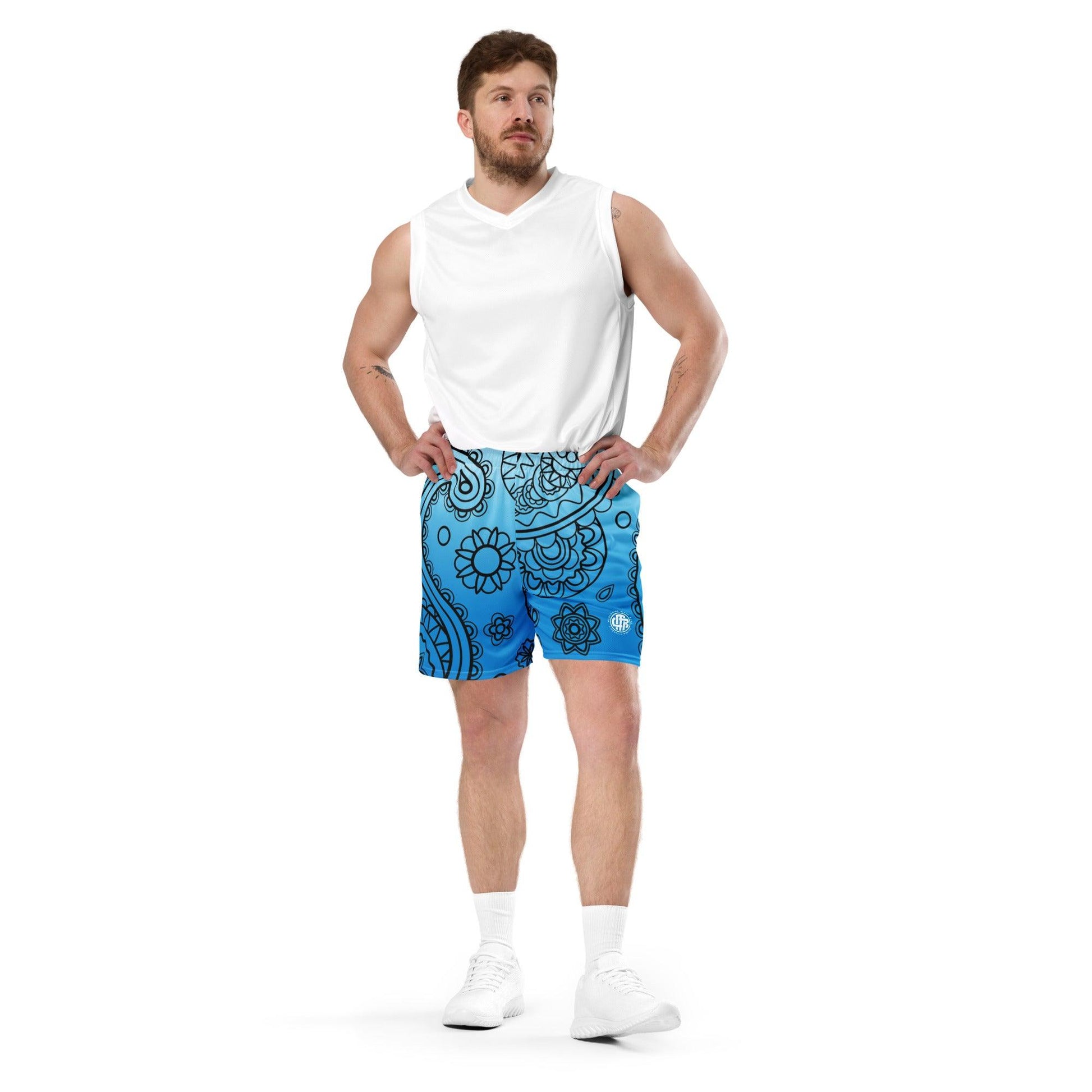 Paisley Blue Light Unisex Mesh Shorts - Mo'Bays Backyard