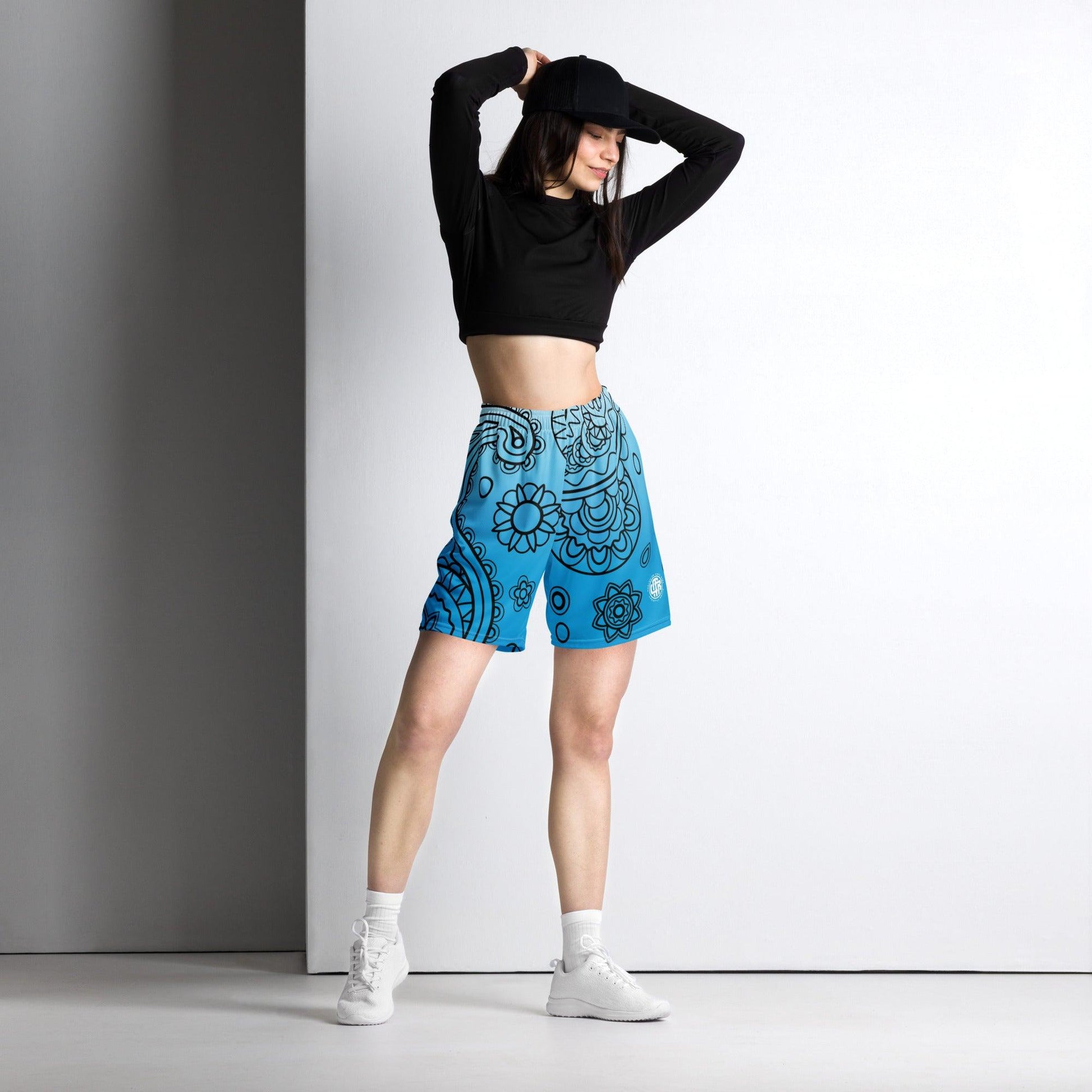 Paisley Blue Light Unisex Mesh Shorts - Mo'Bays Backyard