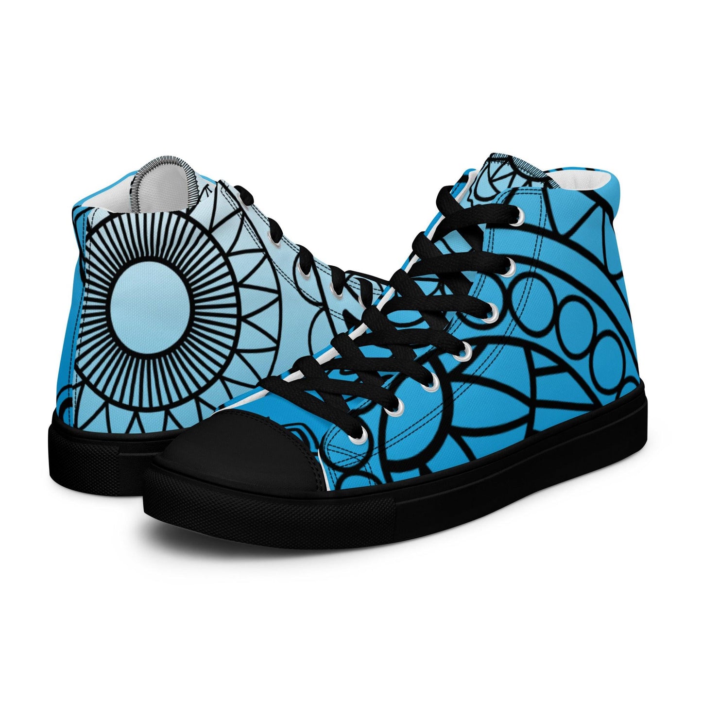 Paisley Blue Light Women’s High Top Canvas Shoes - Mo'Bays Backyard