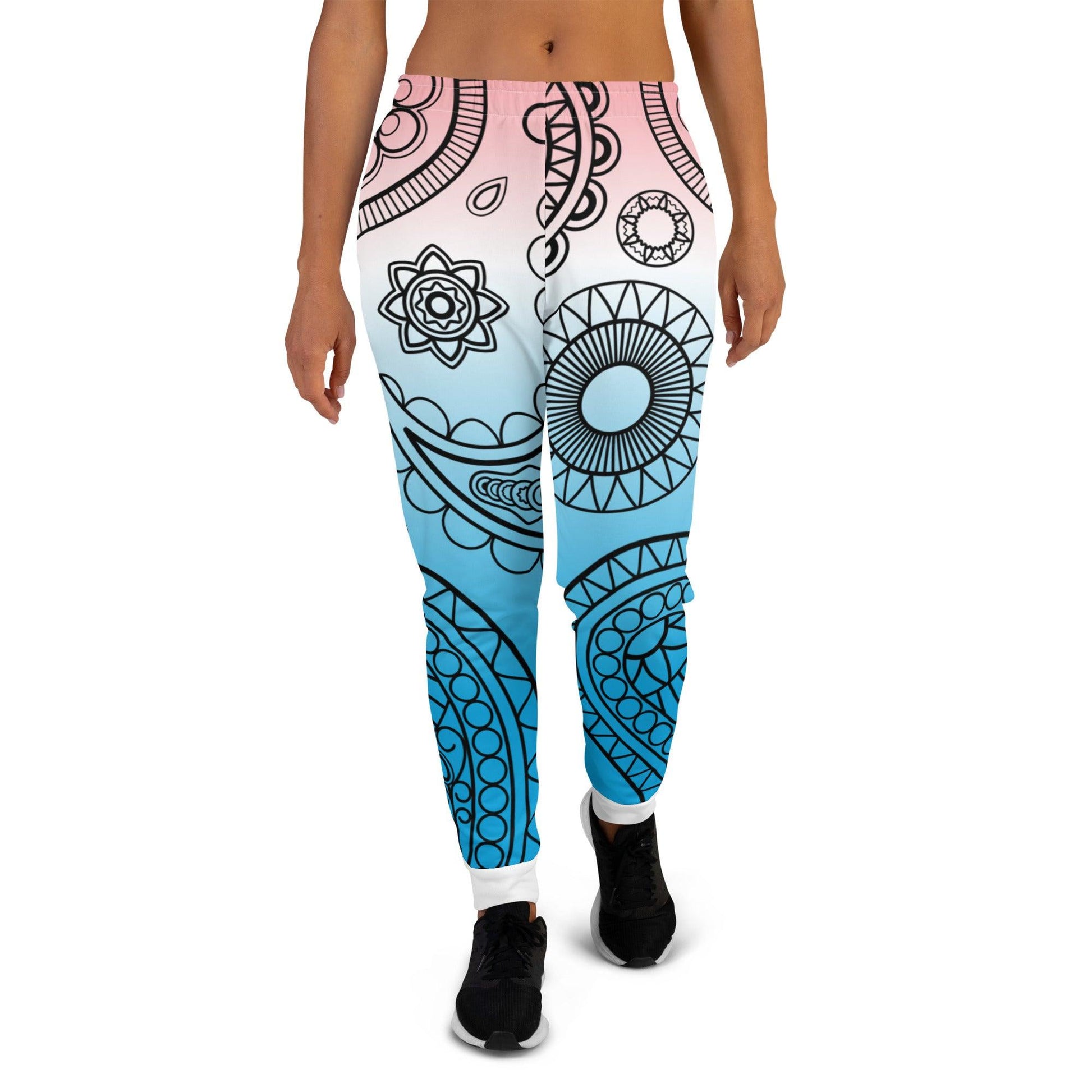 Paisley Blue Light Women's Joggers - Mo'Bays Backyard