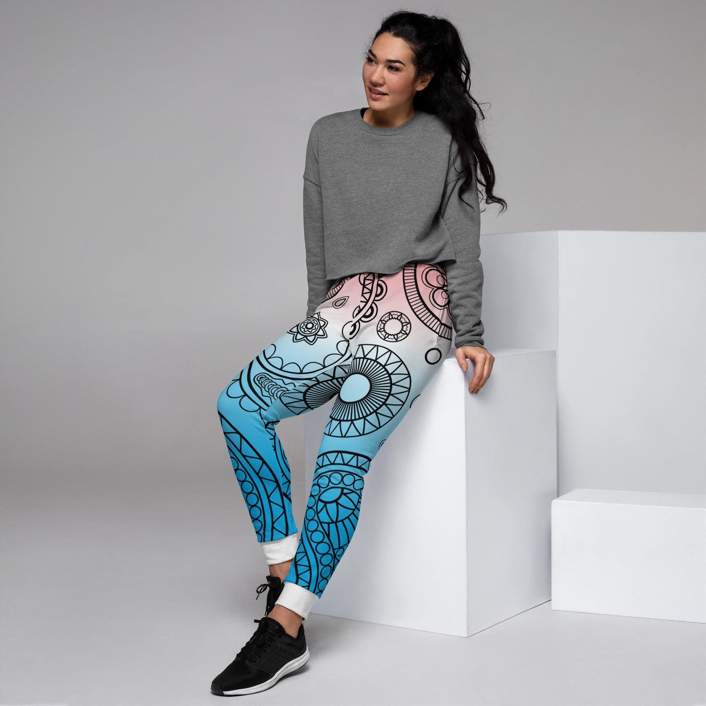 Paisley Blue Light Women's Joggers - Mo'Bays Backyard