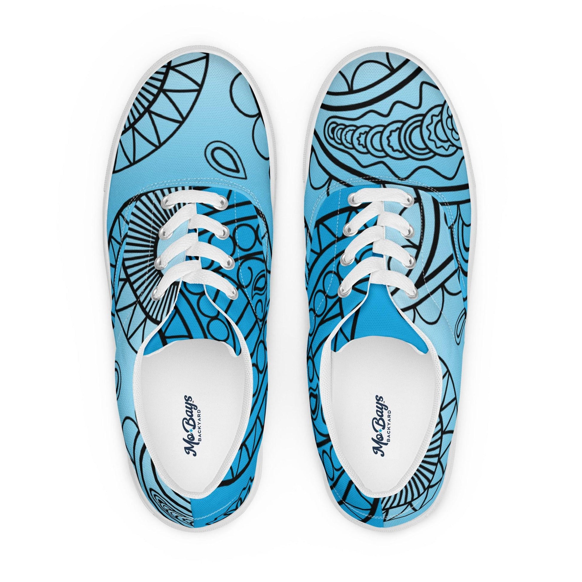 Paisley Blue Light Women’s Low Top Canvas Shoes - Mo'Bays Backyard