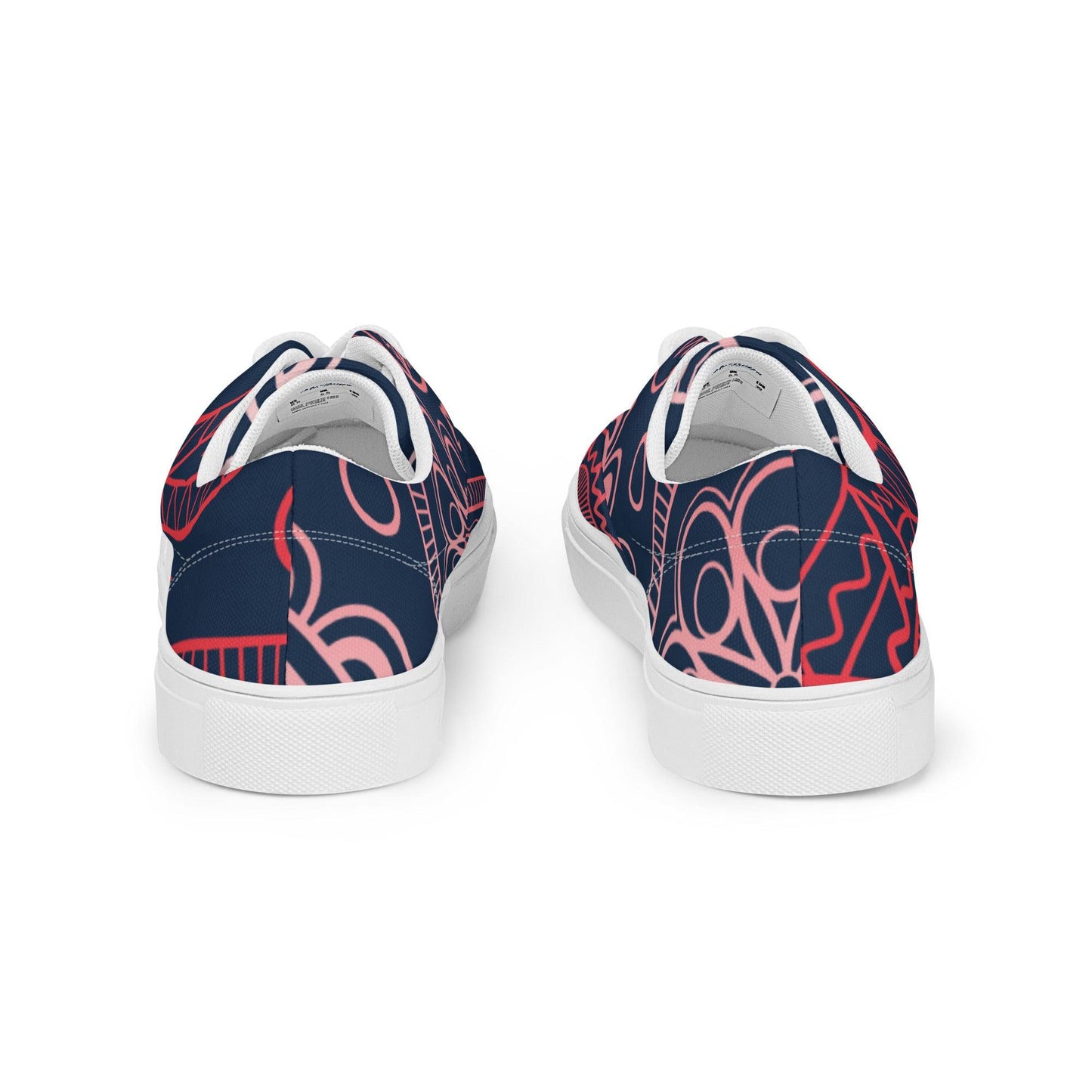 Paisley Red Dark Men’s Low Top Canvas Shoes - Mo'Bays Backyard