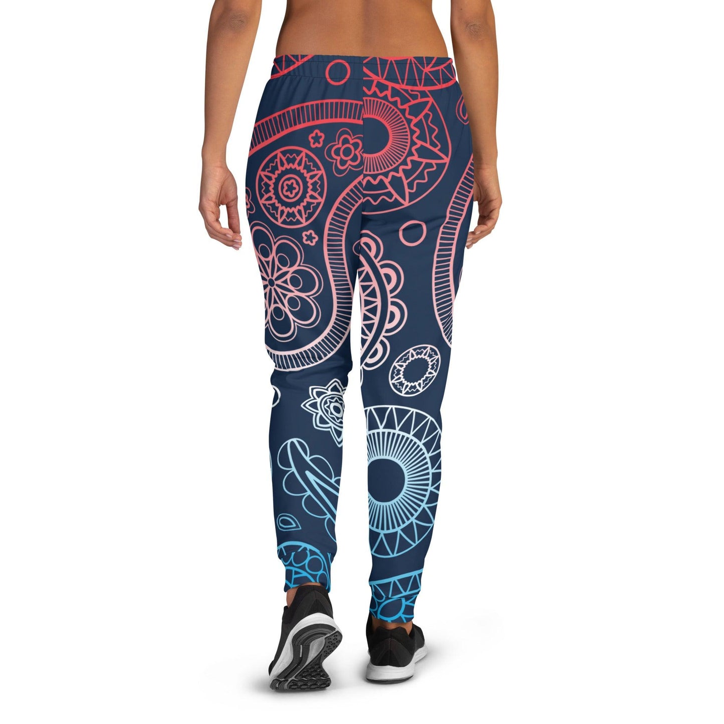 Paisley Red Dark Women's Joggers - Mo'Bays Backyard