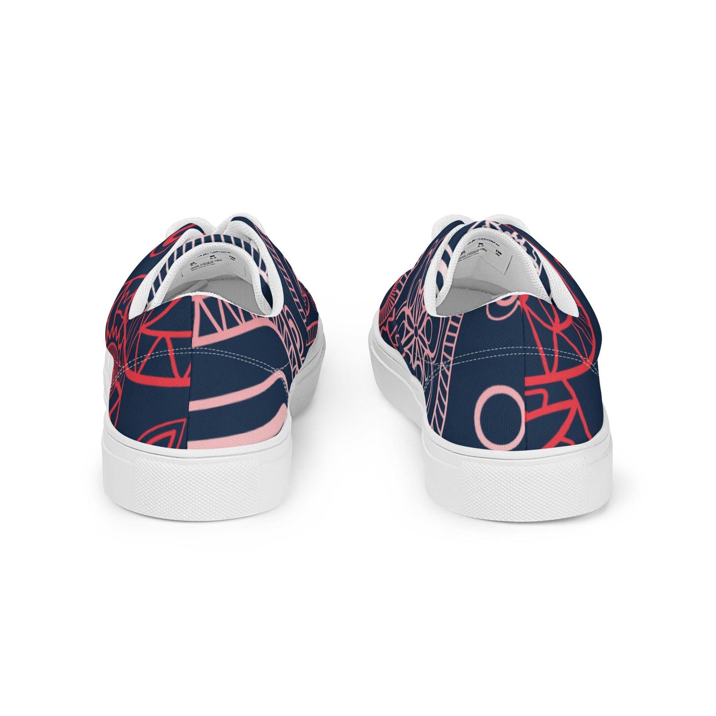 Paisley Red Dark Women’s Low Top Canvas Shoes - Mo'Bays Backyard