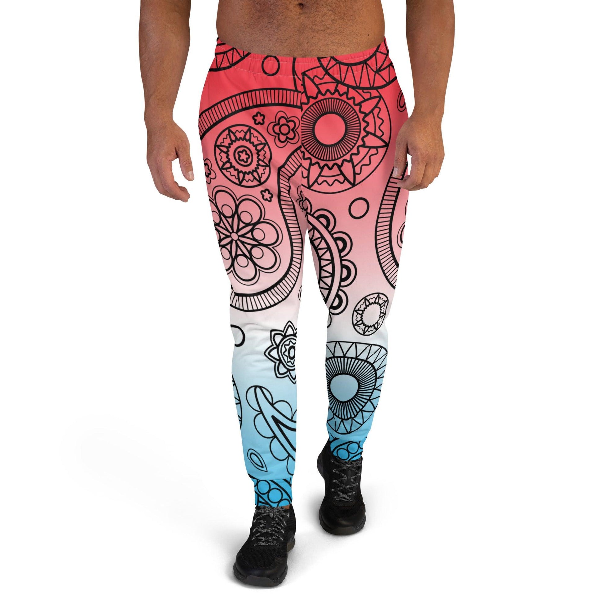 Paisley Red Light Men's Joggers - Mo'Bays Backyard