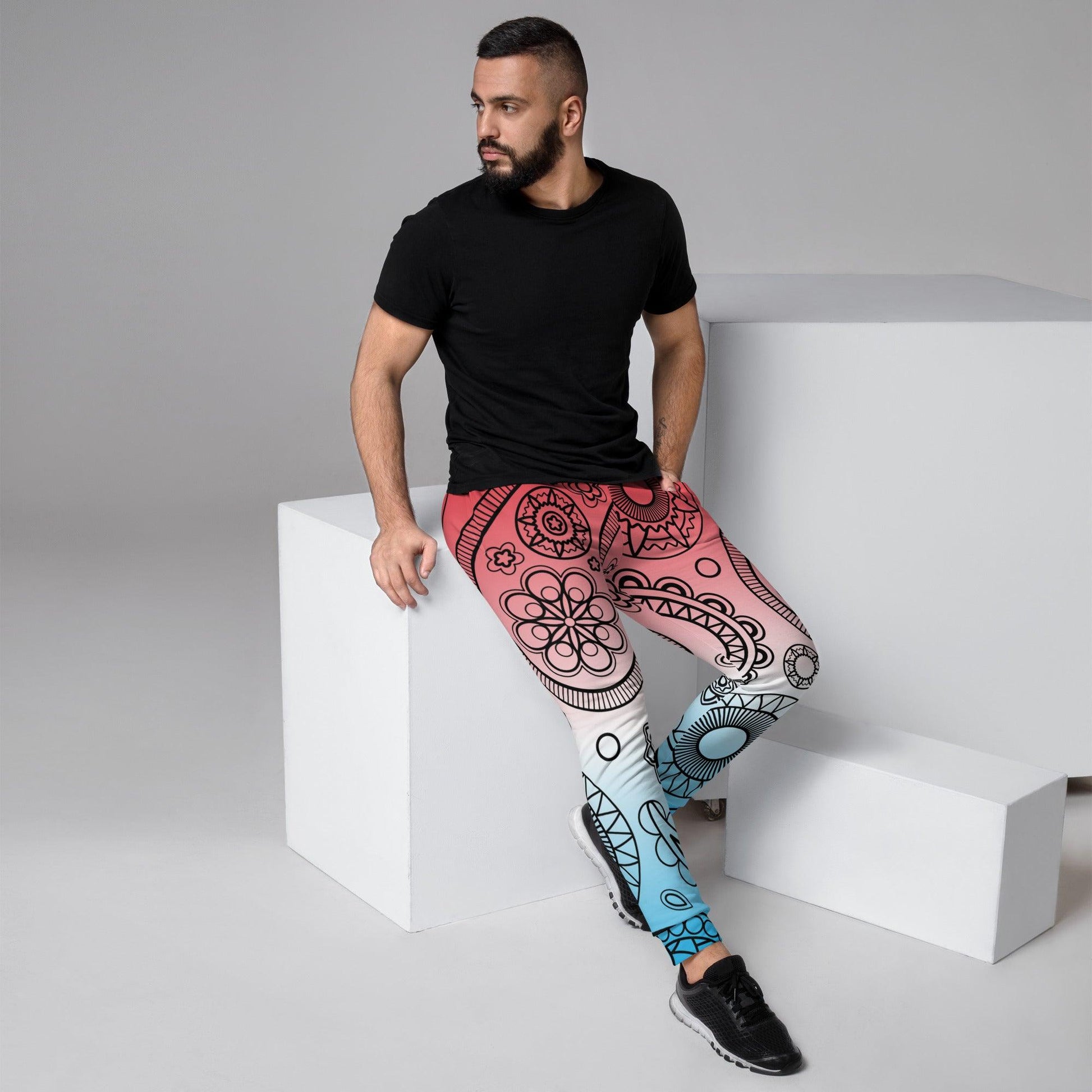 Paisley Red Light Men's Joggers - Mo'Bays Backyard