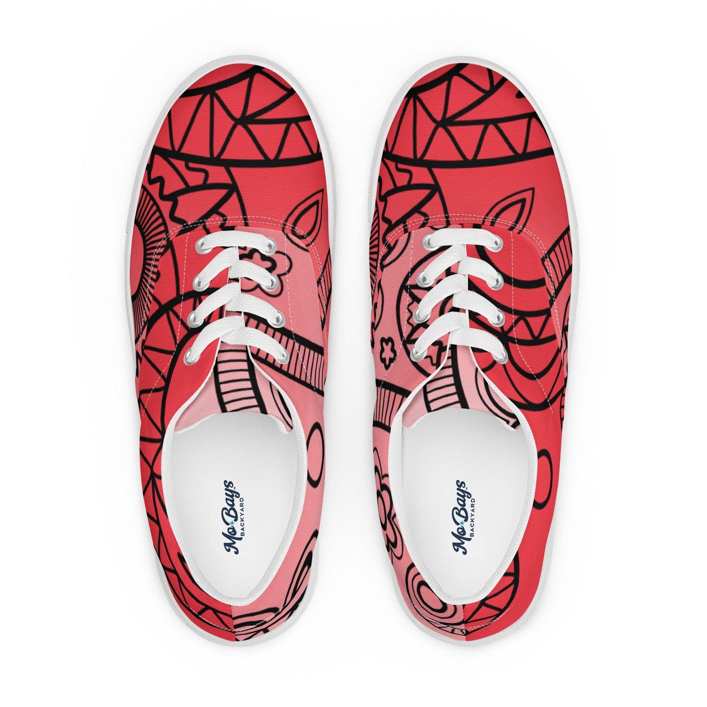 Paisley Red Light Men’s Low Top Canvas Shoes - Mo'Bays Backyard