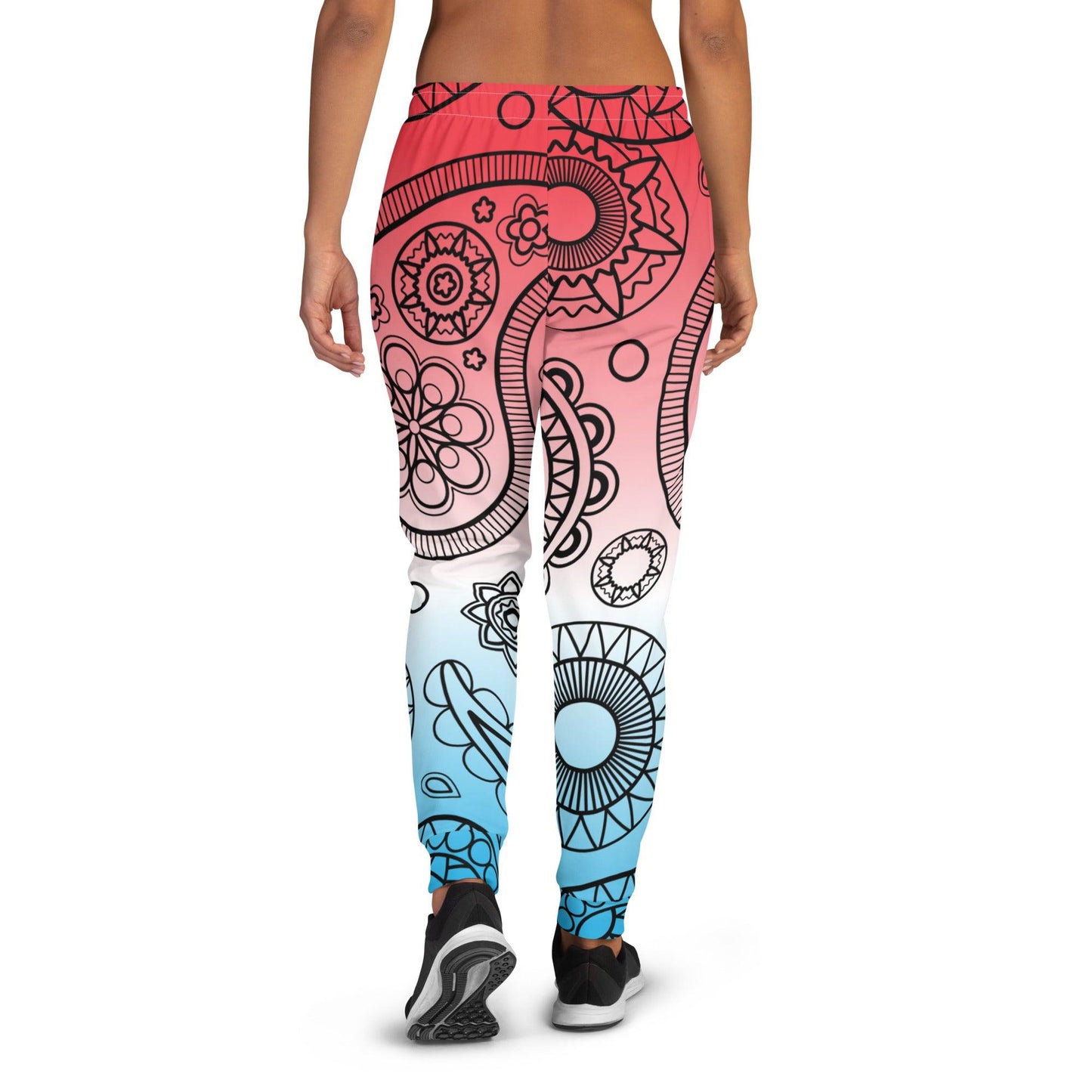 Paisley Red Light Women's Joggers - Mo'Bays Backyard