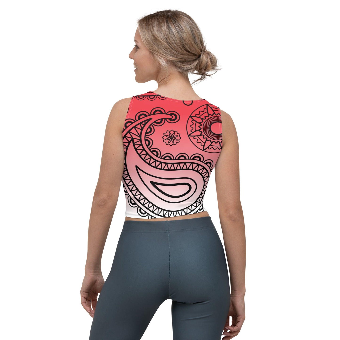 Paisley Red Light Women's Organic Crop Top - Mo'Bays Backyard