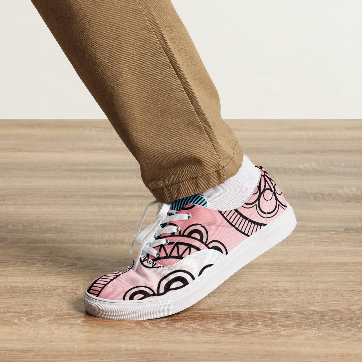 Paisley White Light Men’s Low Top Canvas Shoes - Mo'Bays Backyard