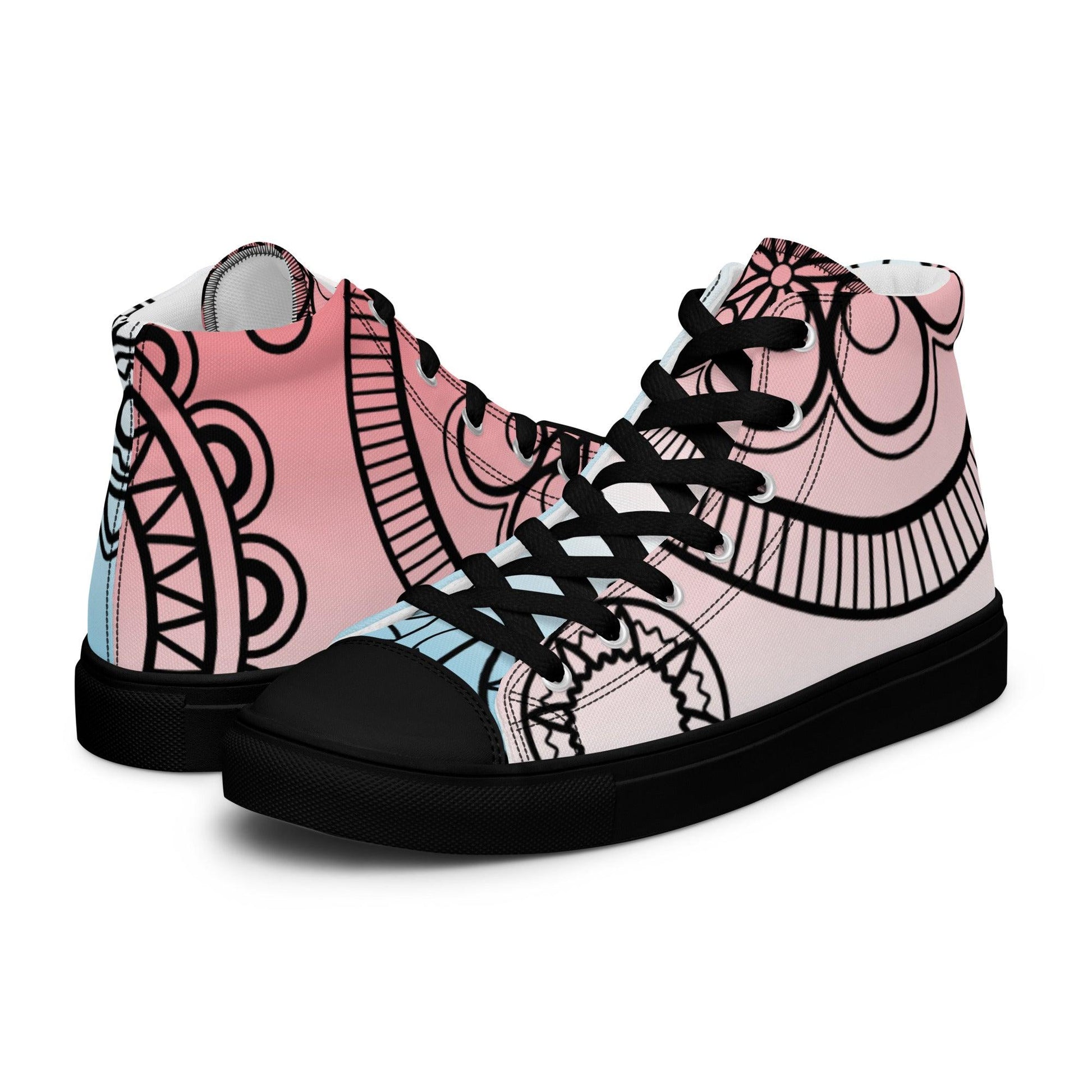 Paisley White Light Women’s High Top Canvas Shoes - Mo'Bays Backyard