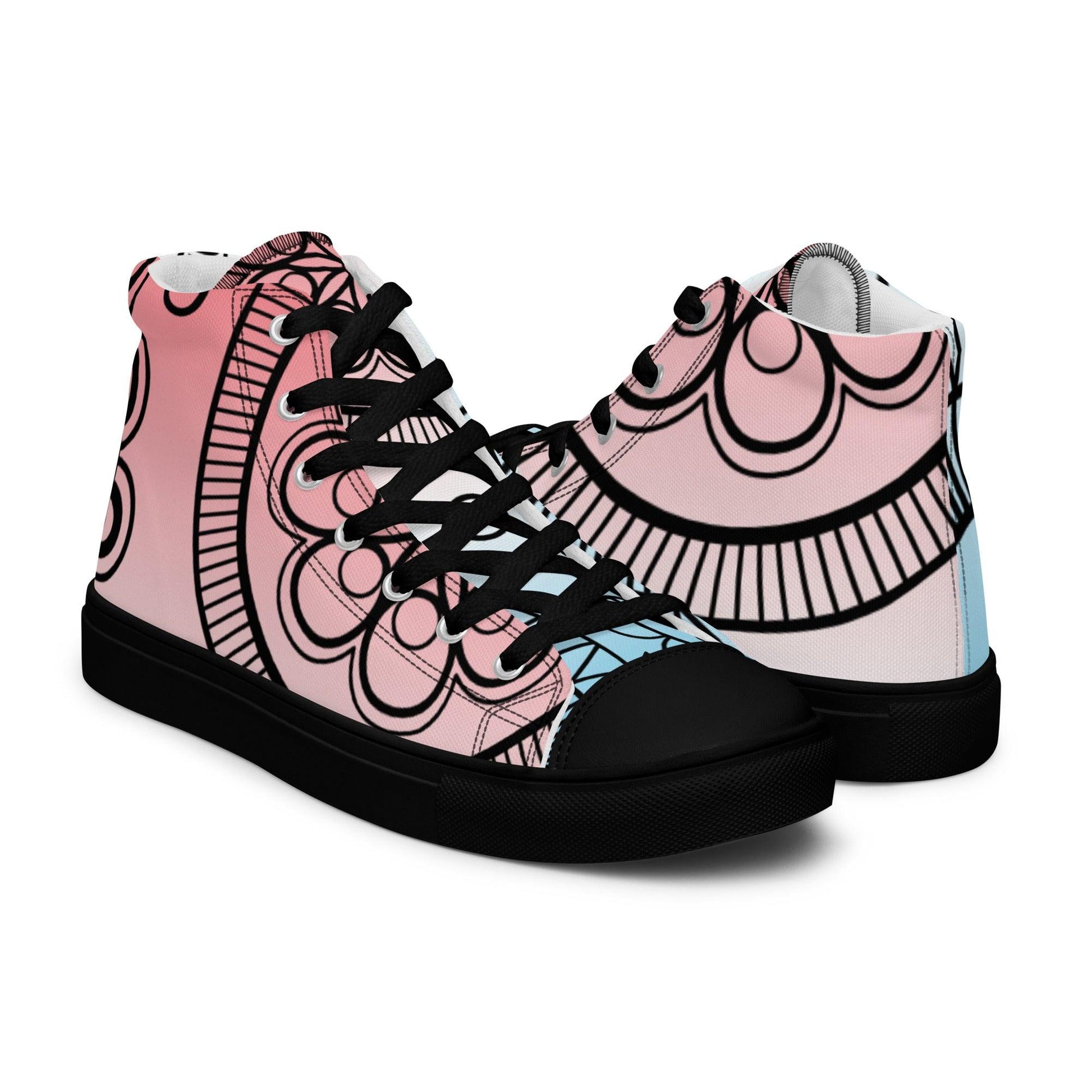 Paisley White Light Women’s High Top Canvas Shoes - Mo'Bays Backyard