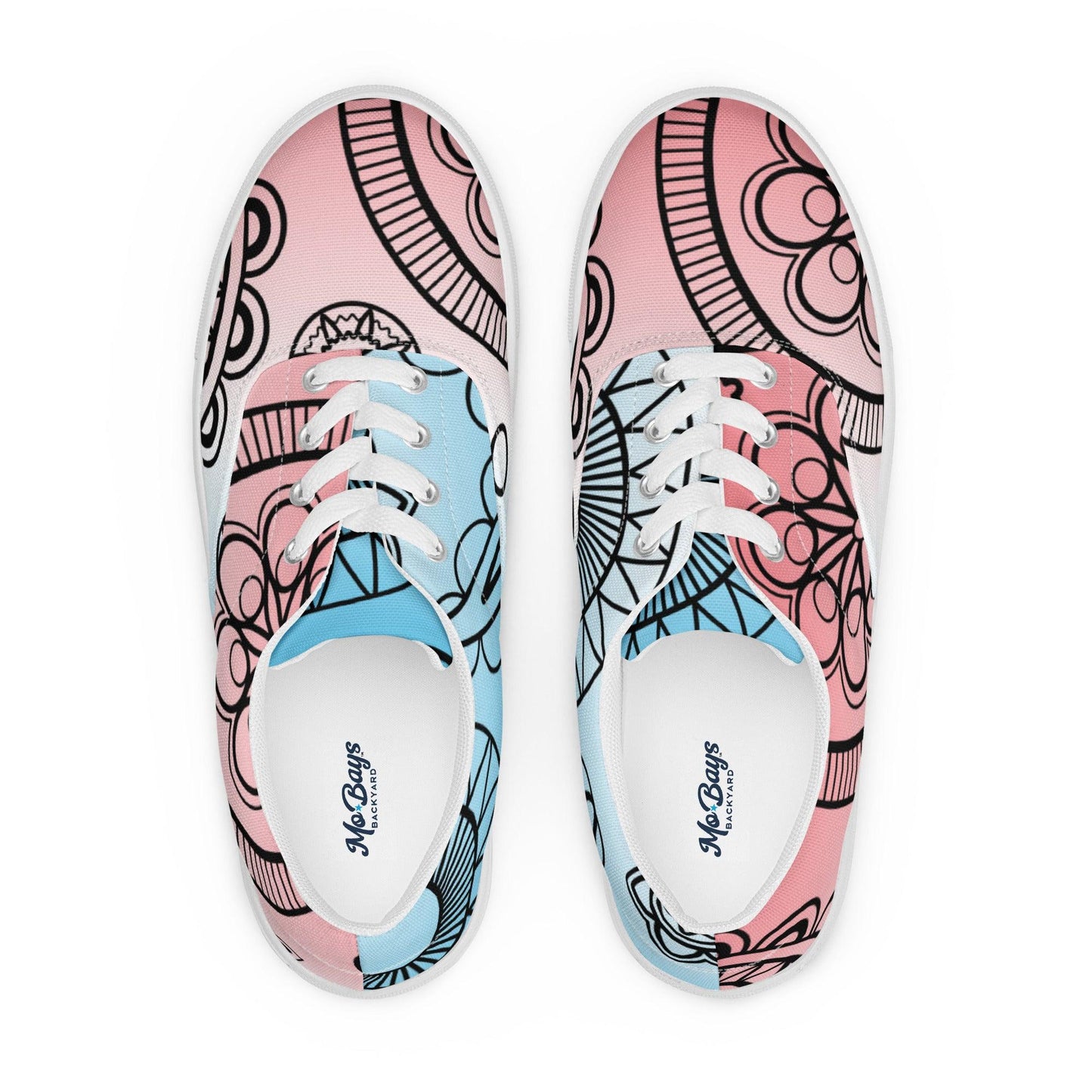 Paisley White Light Women’s Low Top Canvas Shoes - Mo'Bays Backyard