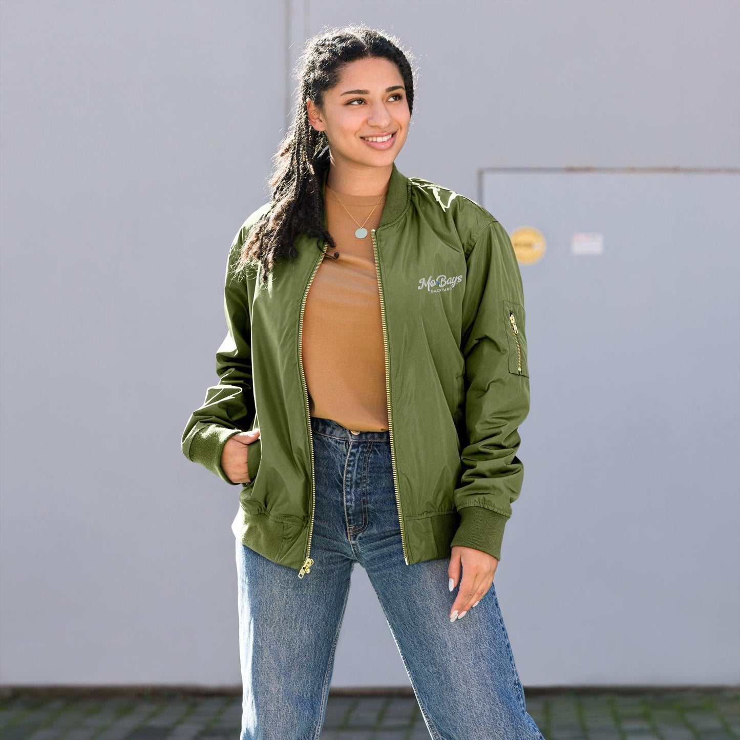 Panting Premium Recycled Bomber Jacket - Mo'Bays Backyard