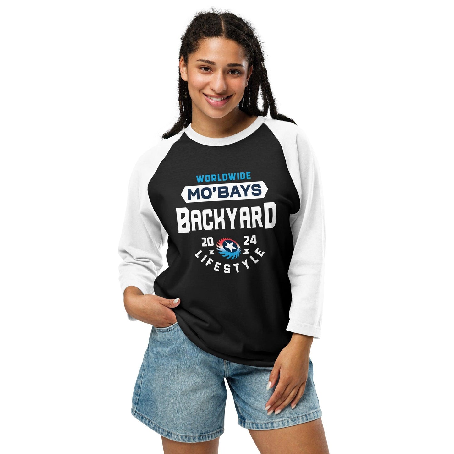 Simple 3/4 Sleeve Raglan Shirt (Dark Color) - Mo'Bays Backyard