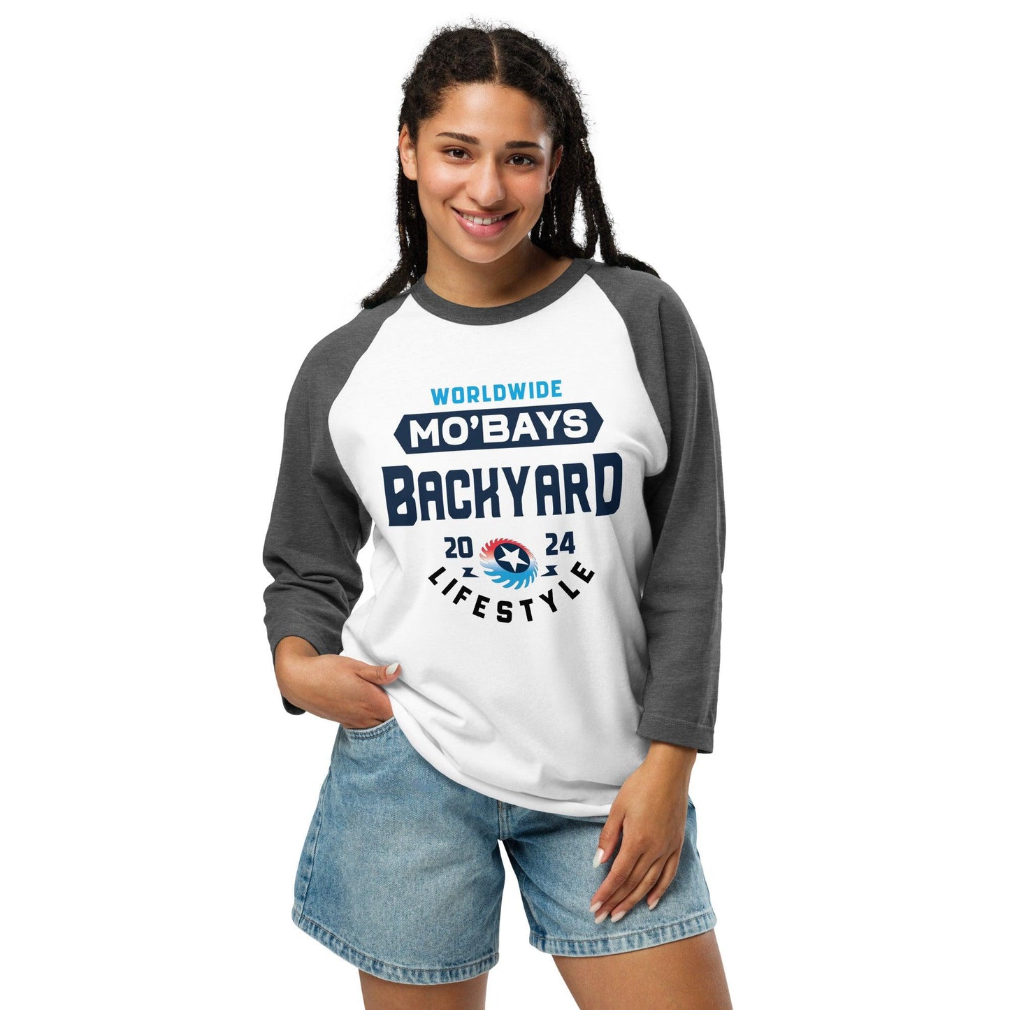 Simple 3/4 Sleeve Raglan Shirt (Light Color) - Mo'Bays Backyard