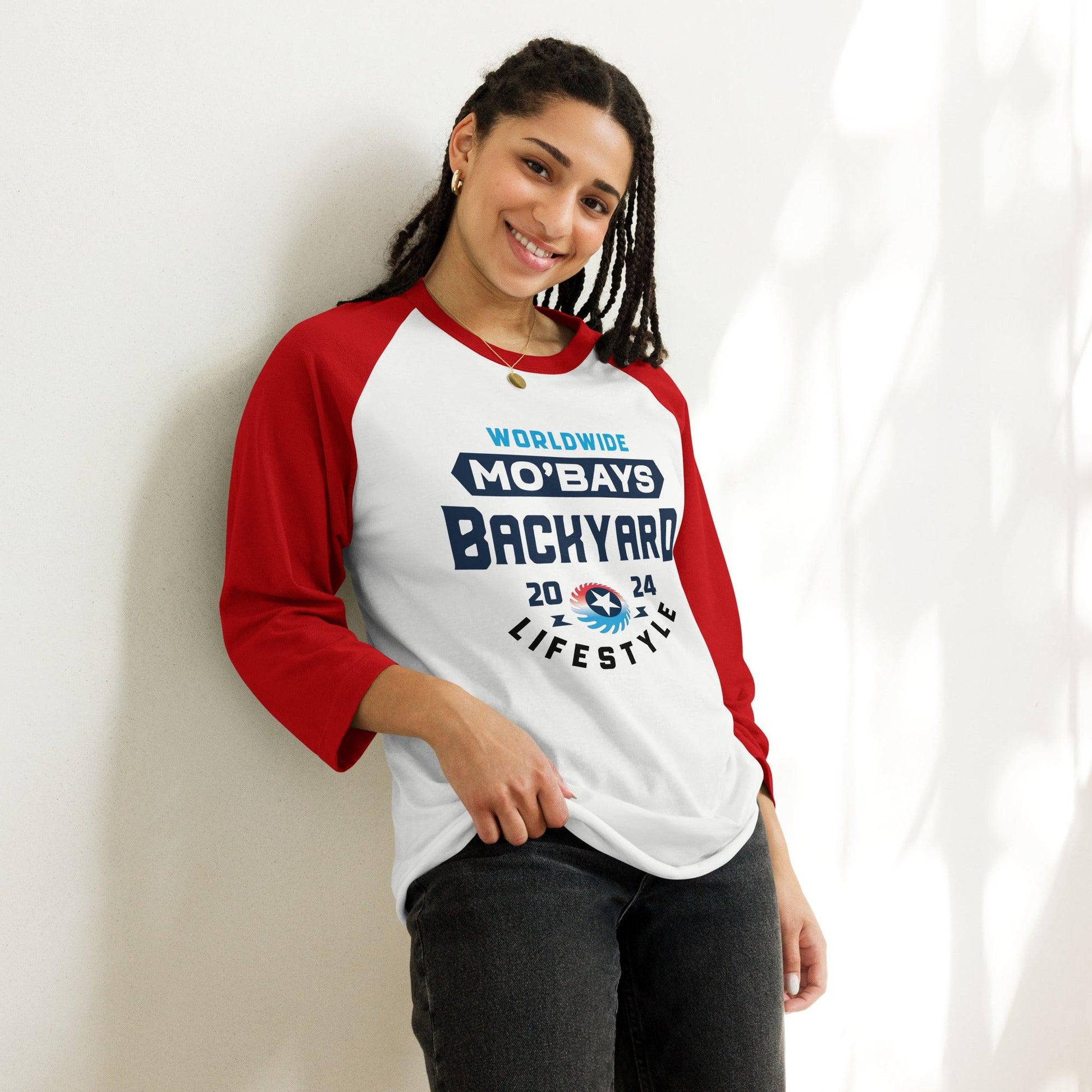 Simple 3/4 Sleeve Raglan Shirt (Light Color) - Mo'Bays Backyard