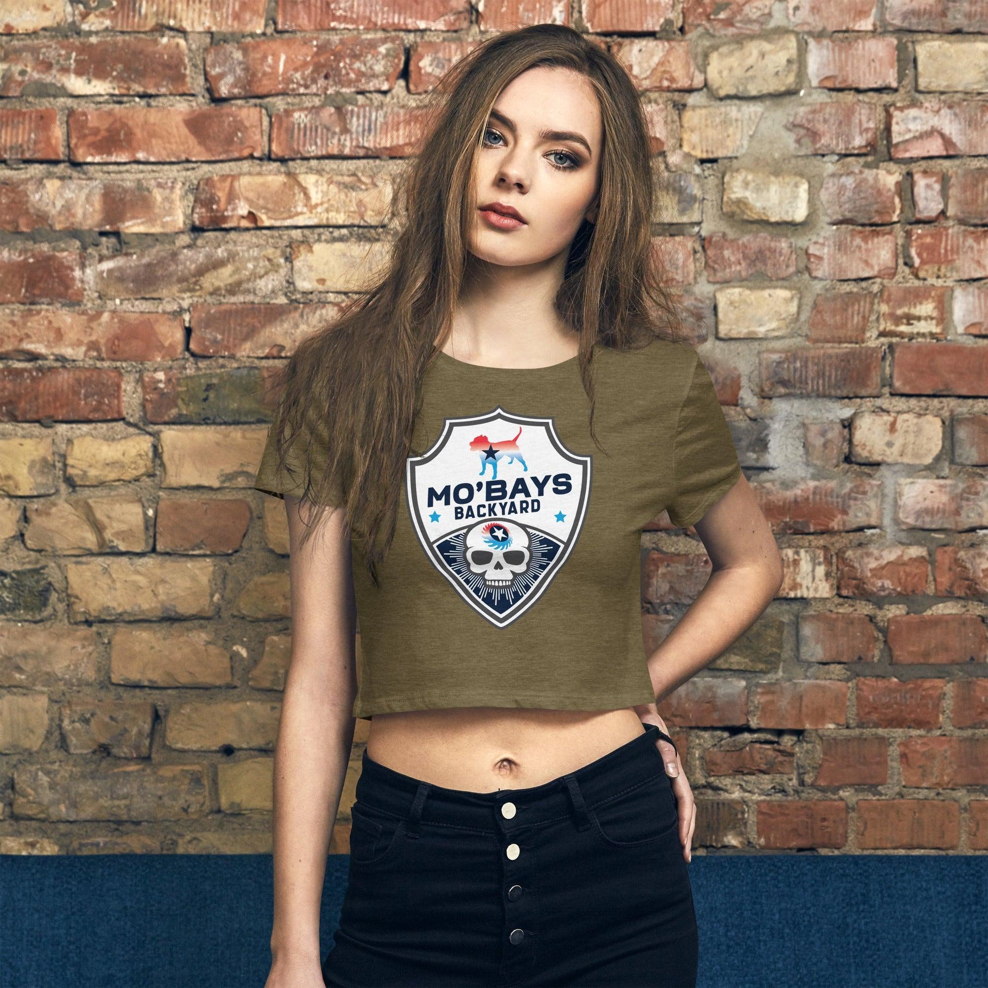 Skull Three Women’s Crop Tee - Mo'Bays Backyard