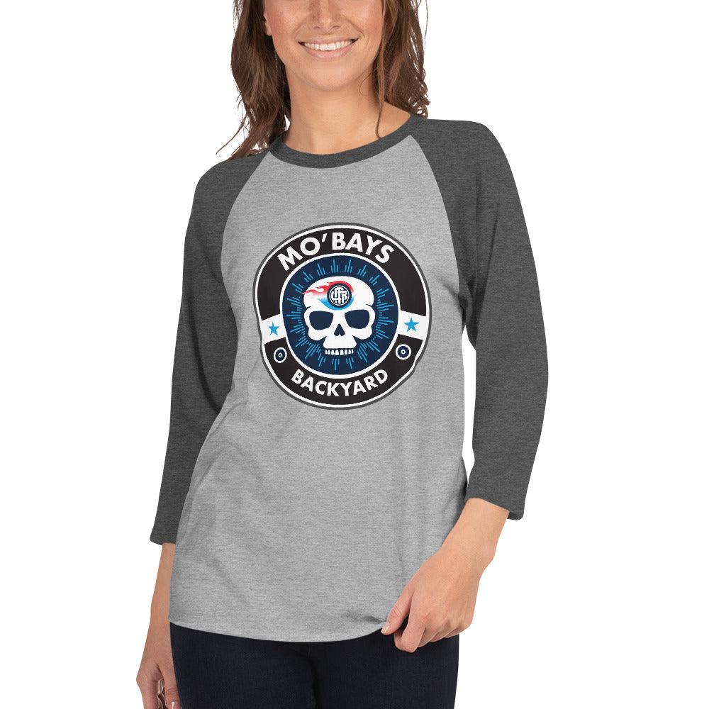 Skull Two 3/4 Sleeve Raglan Shirt - Mo'Bays Backyard