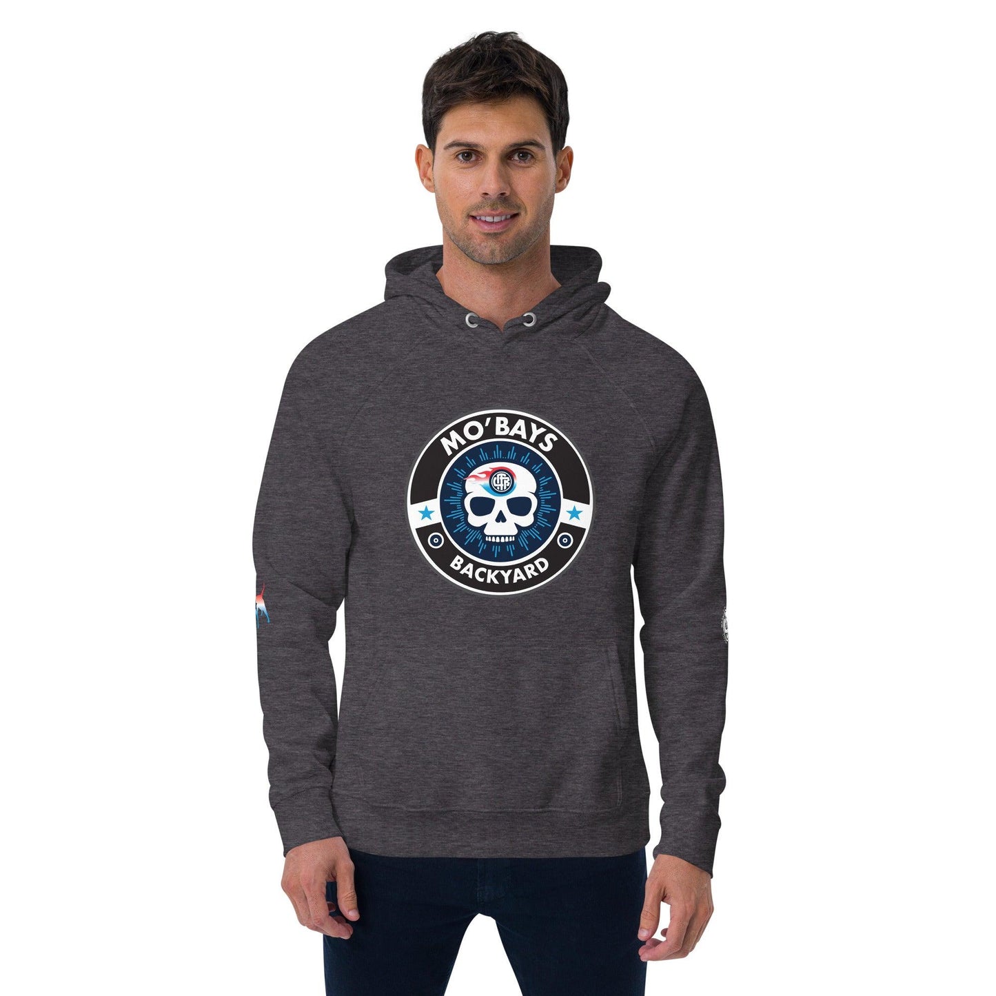 Skull Two Unisex Raglan Organic Hoodie - Mo'Bays Backyard