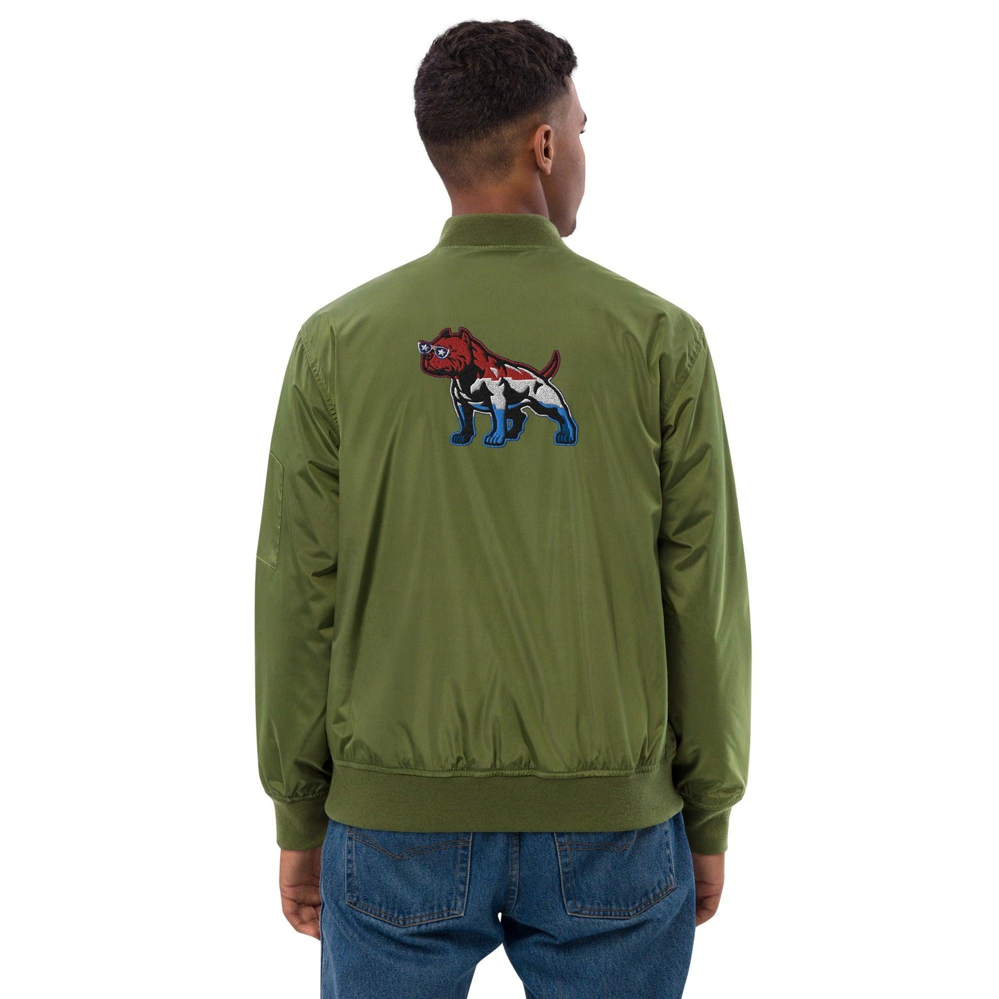 Standing Premium Recycled Bomber Jacket - Mo'Bays Backyard