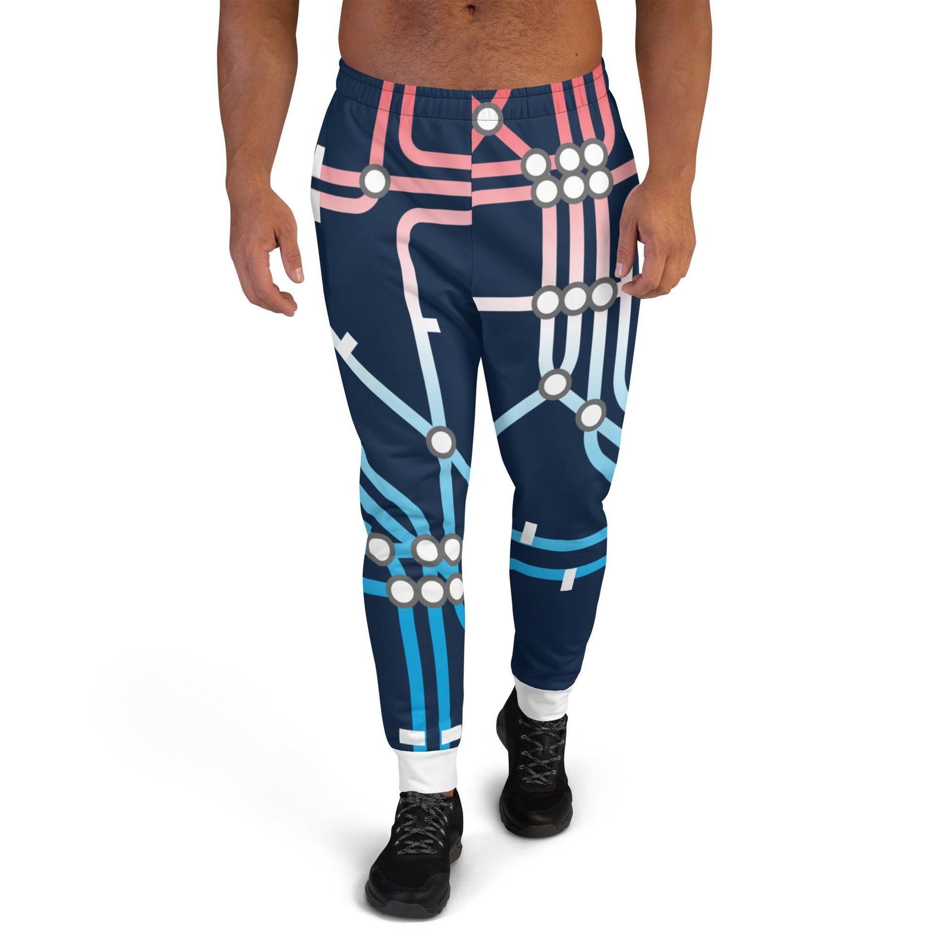 Traffic Blue Dark Men's Joggers - Mo'Bays Backyard