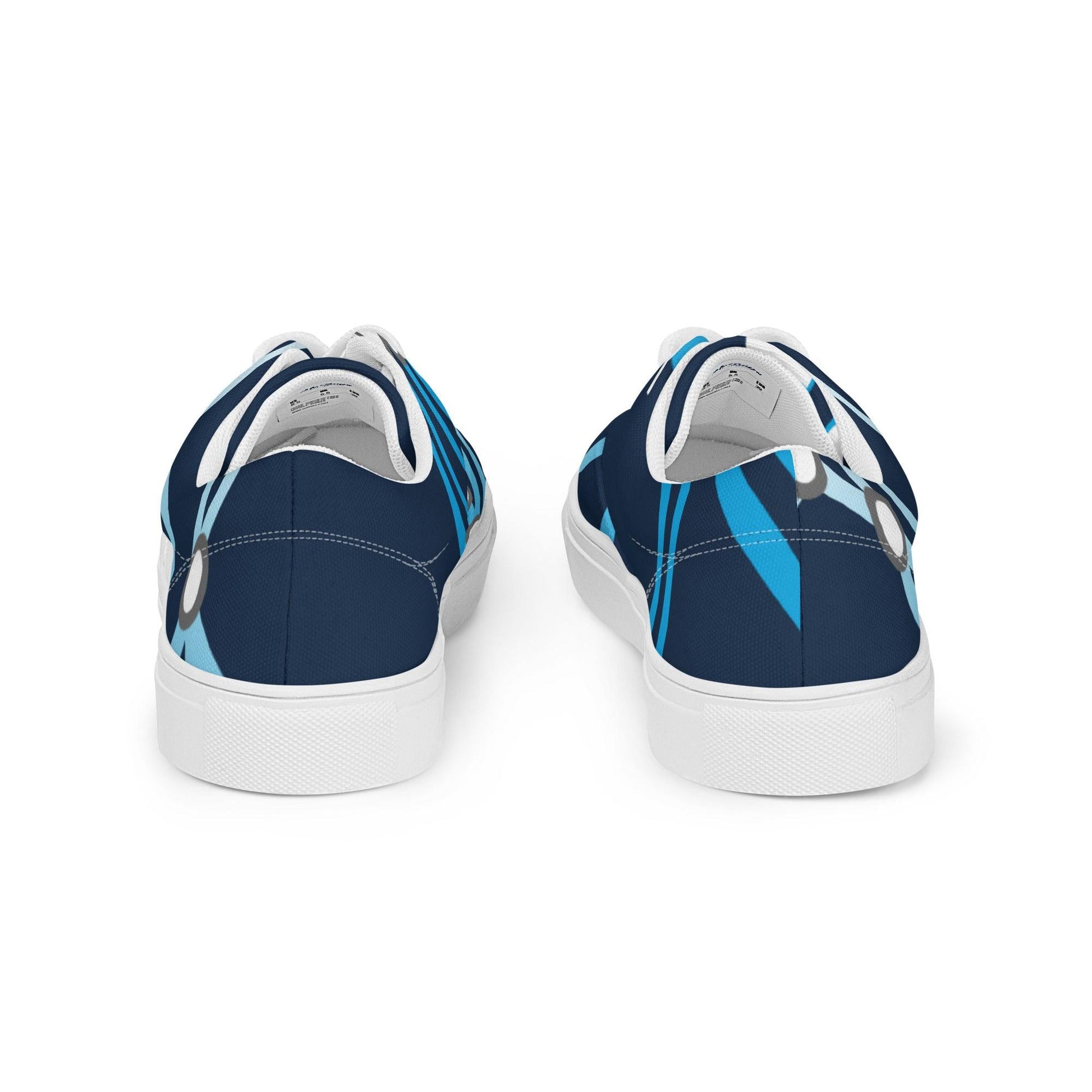 Traffic Blue Dark Men’s Low Top Canvas Shoes - Mo'Bays Backyard