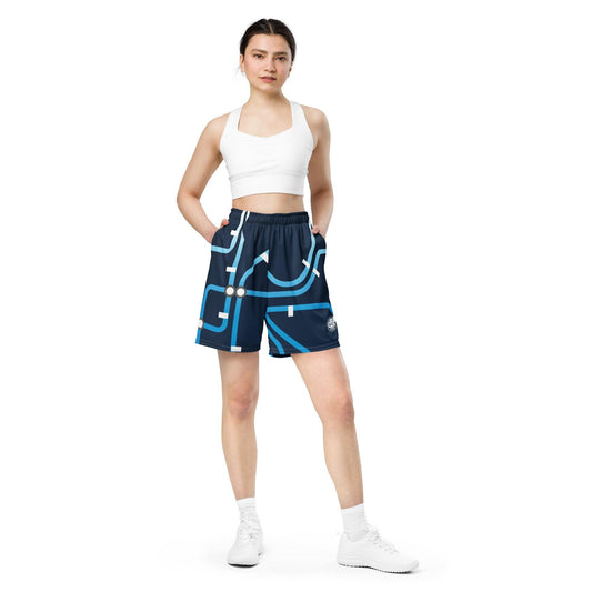 Traffic Blue Dark Unisex mesh shorts - Mo'Bays Backyard