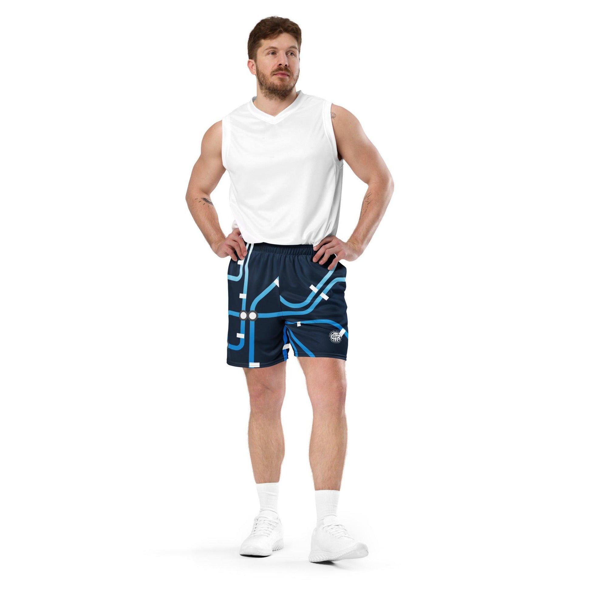 Traffic Blue Dark Unisex mesh shorts - Mo'Bays Backyard