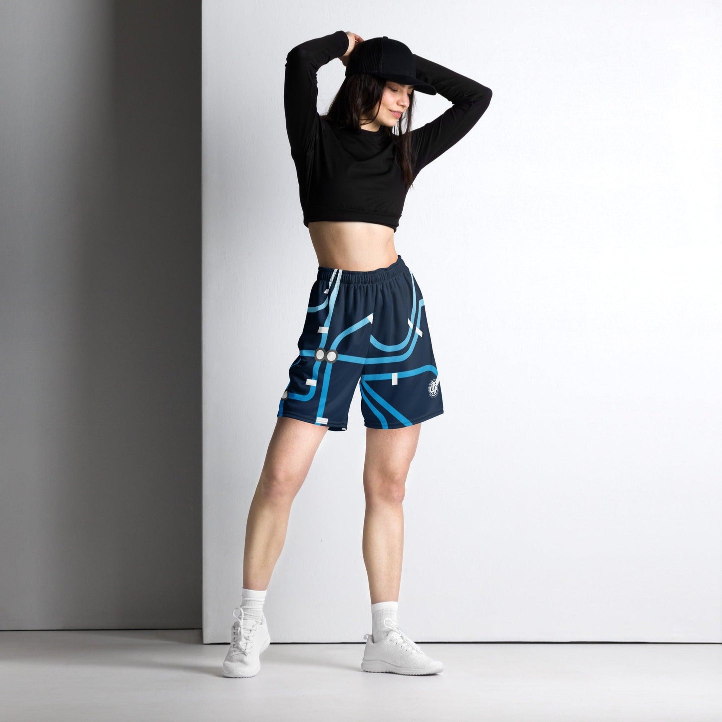 Traffic Blue Dark Unisex mesh shorts - Mo'Bays Backyard