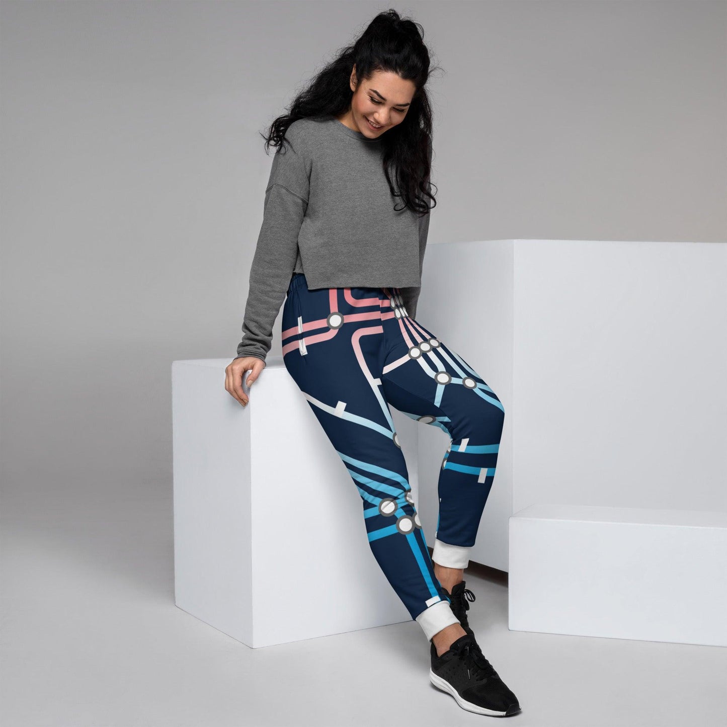 Traffic Blue Dark Women's Joggers - Mo'Bays Backyard