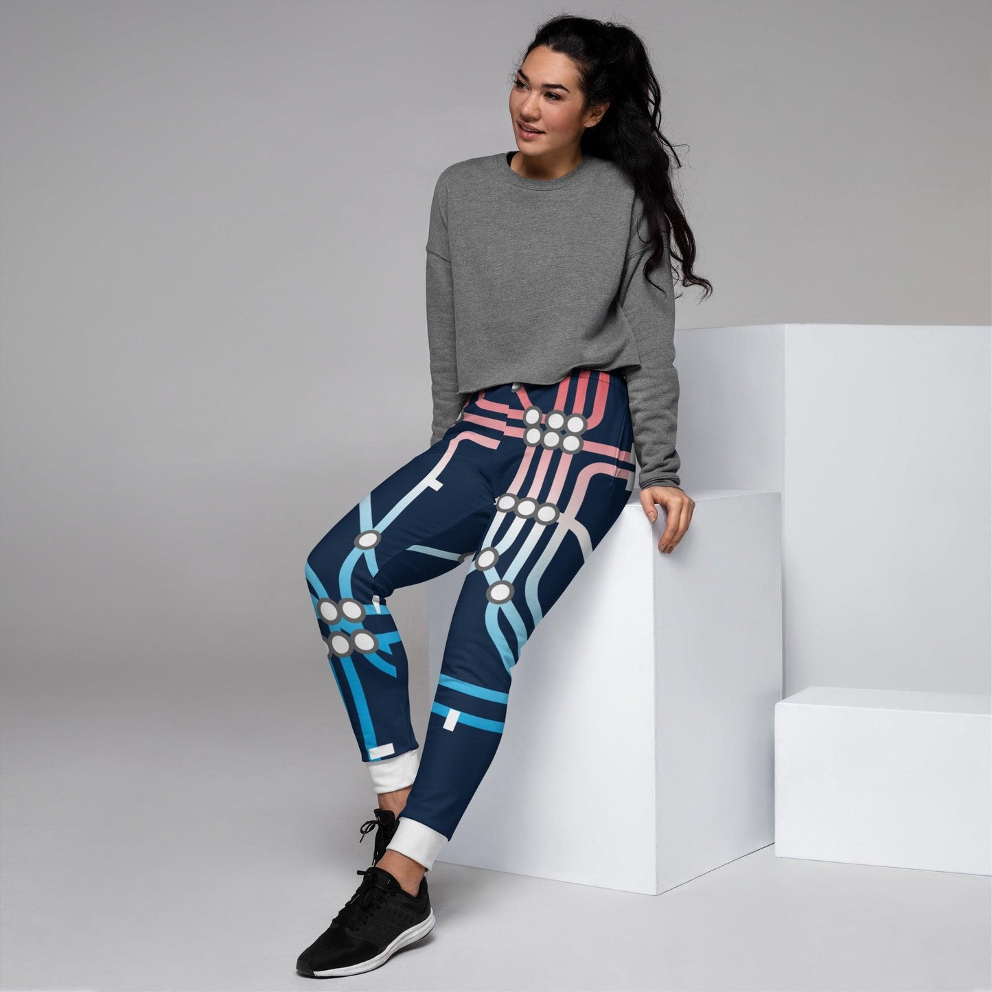 Traffic Blue Dark Women's Joggers - Mo'Bays Backyard