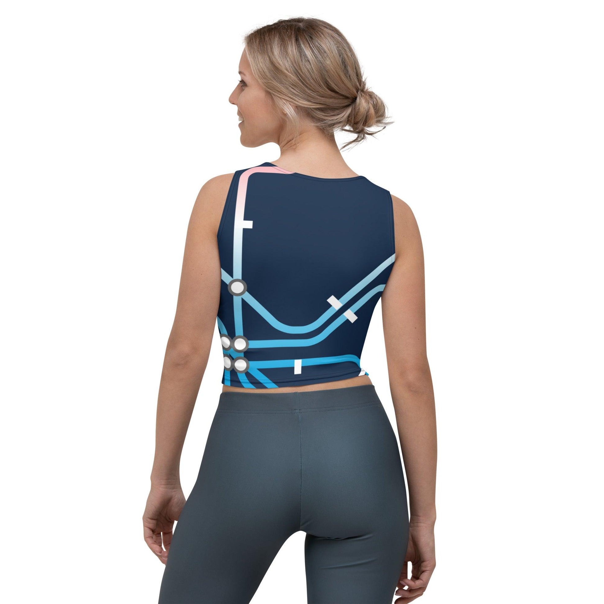 Traffic Blue Dark Women's Organic Crop Top - Mo'Bays Backyard